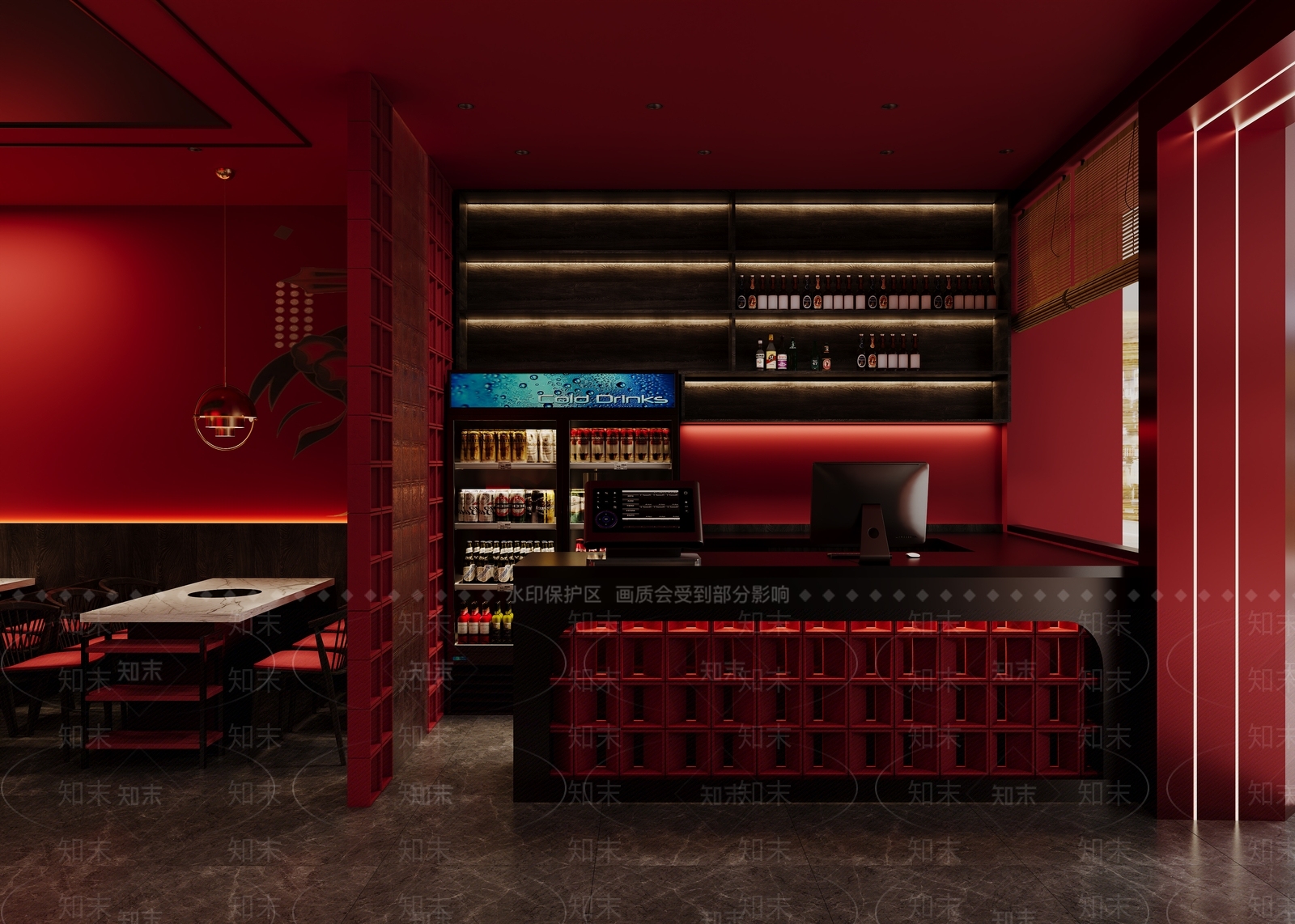 现代餐饮火锅店3D模型下载【ID:1150842721】
