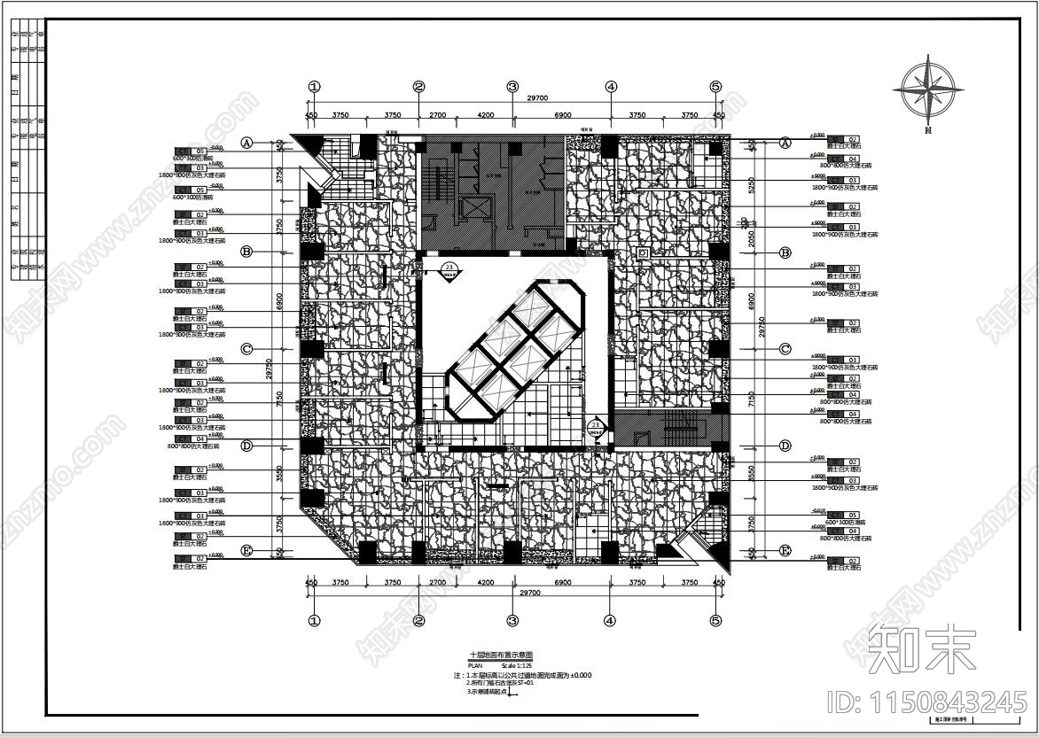某银行办公室cad施工图下载【ID:1150843245】