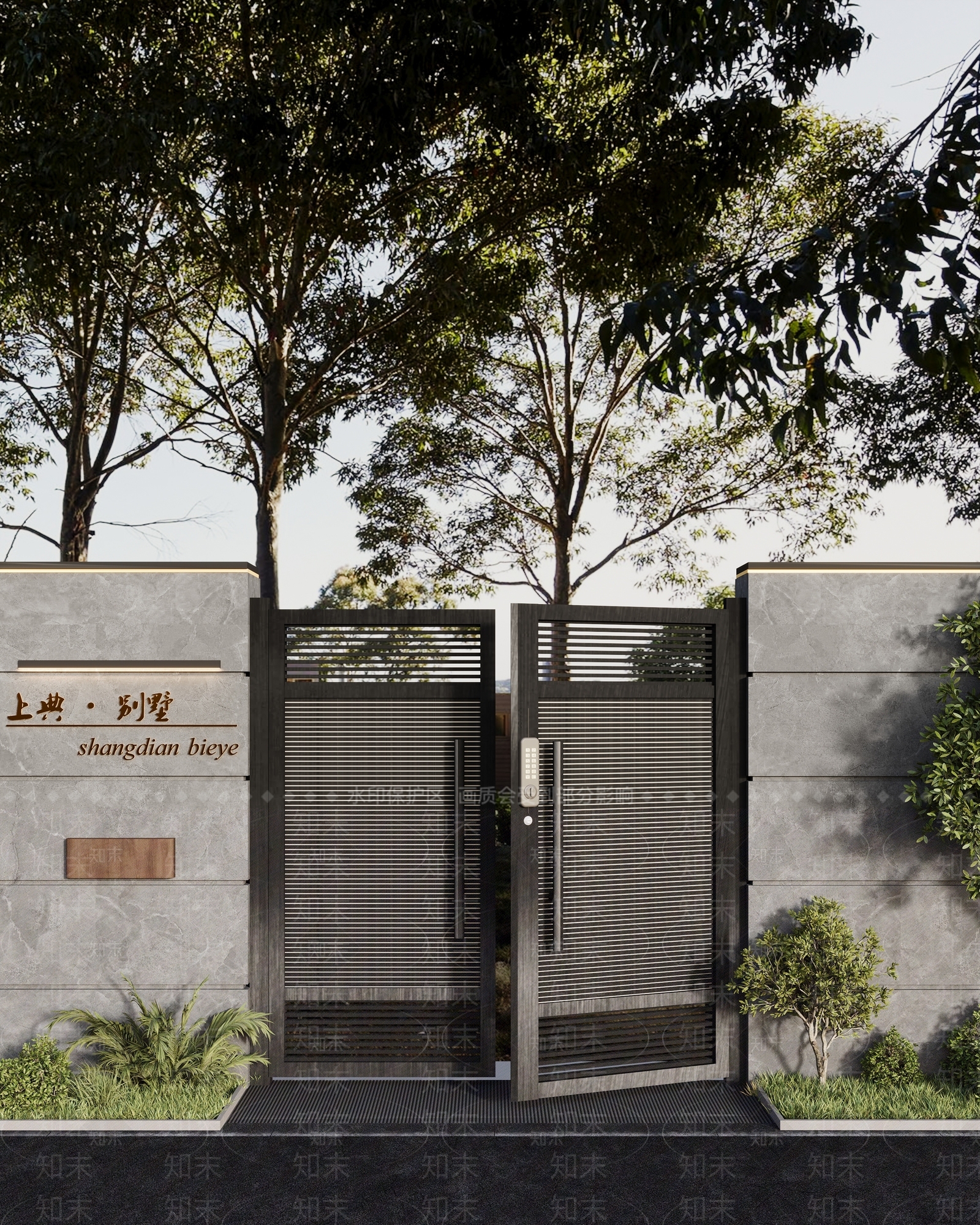 现代别墅庭院门3D模型下载【ID:1150846018】
