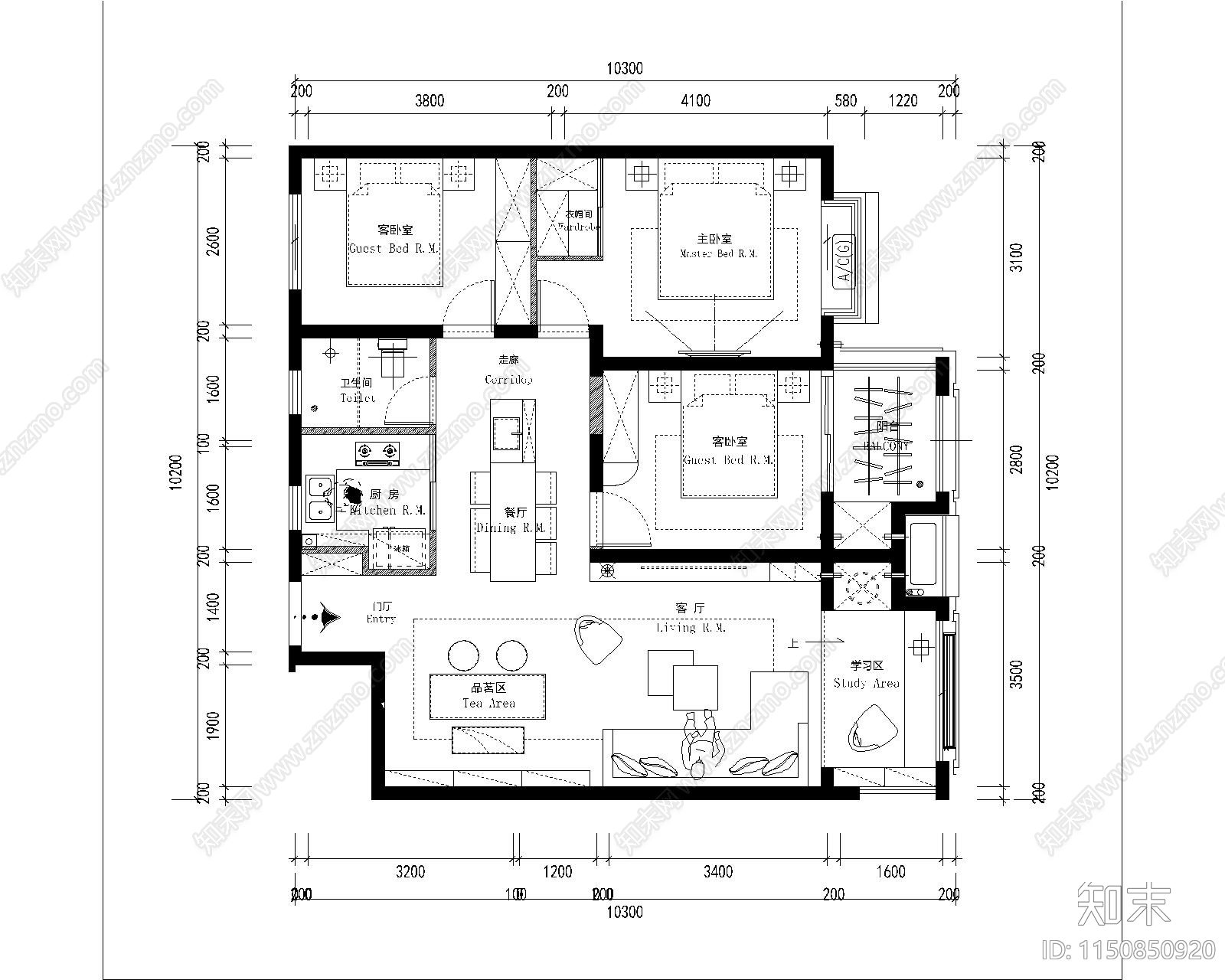 5套平层cad施工图下载【ID:1150850920】