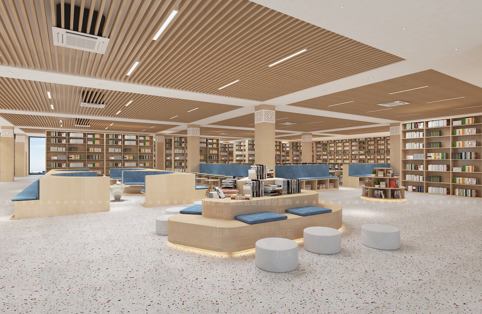 现代图书馆3D模型下载【ID:1150852717】