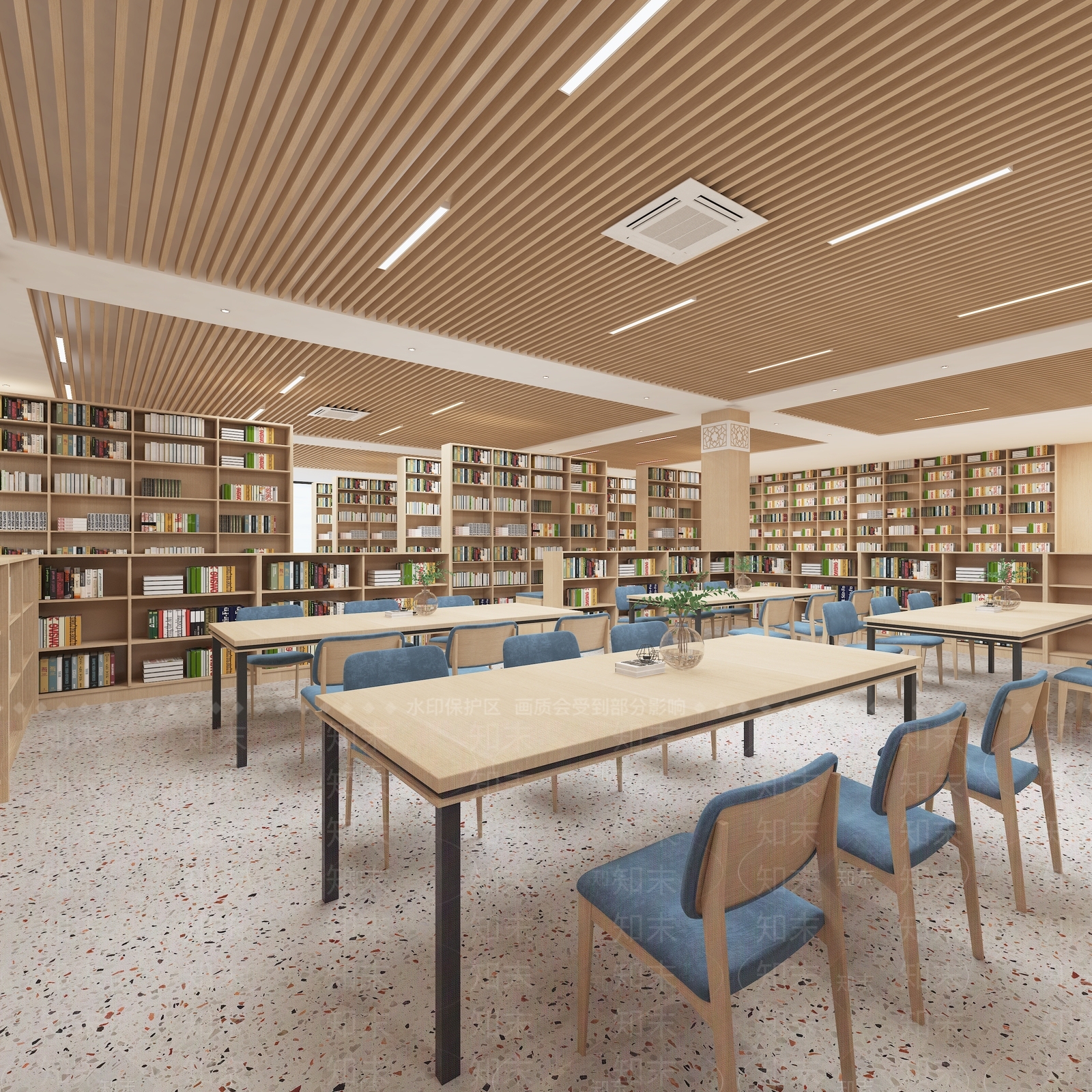 现代图书馆3D模型下载【ID:1214246226】