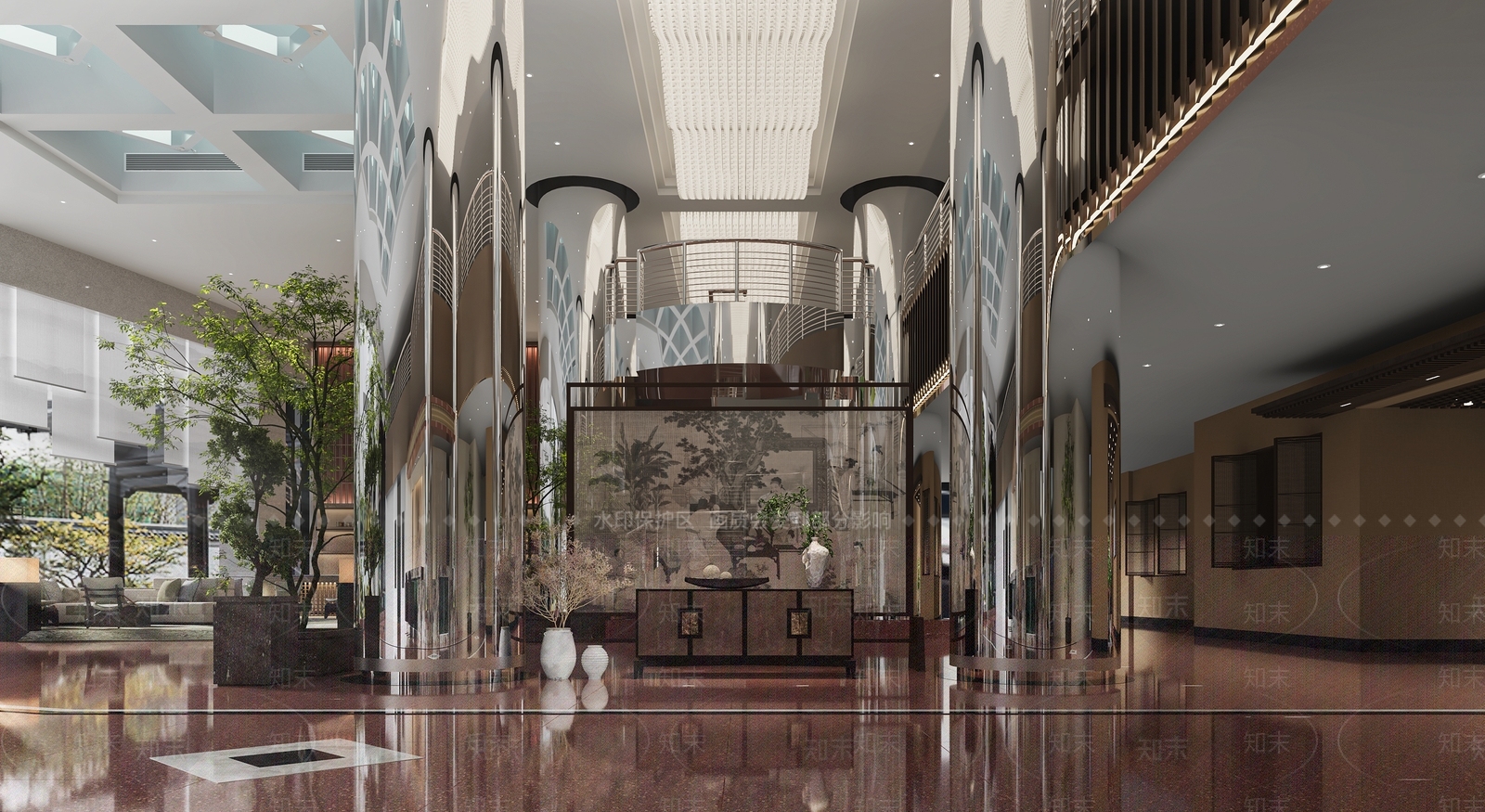 现代酒店大堂3D模型下载【ID:1150853738】_知末3d模型网