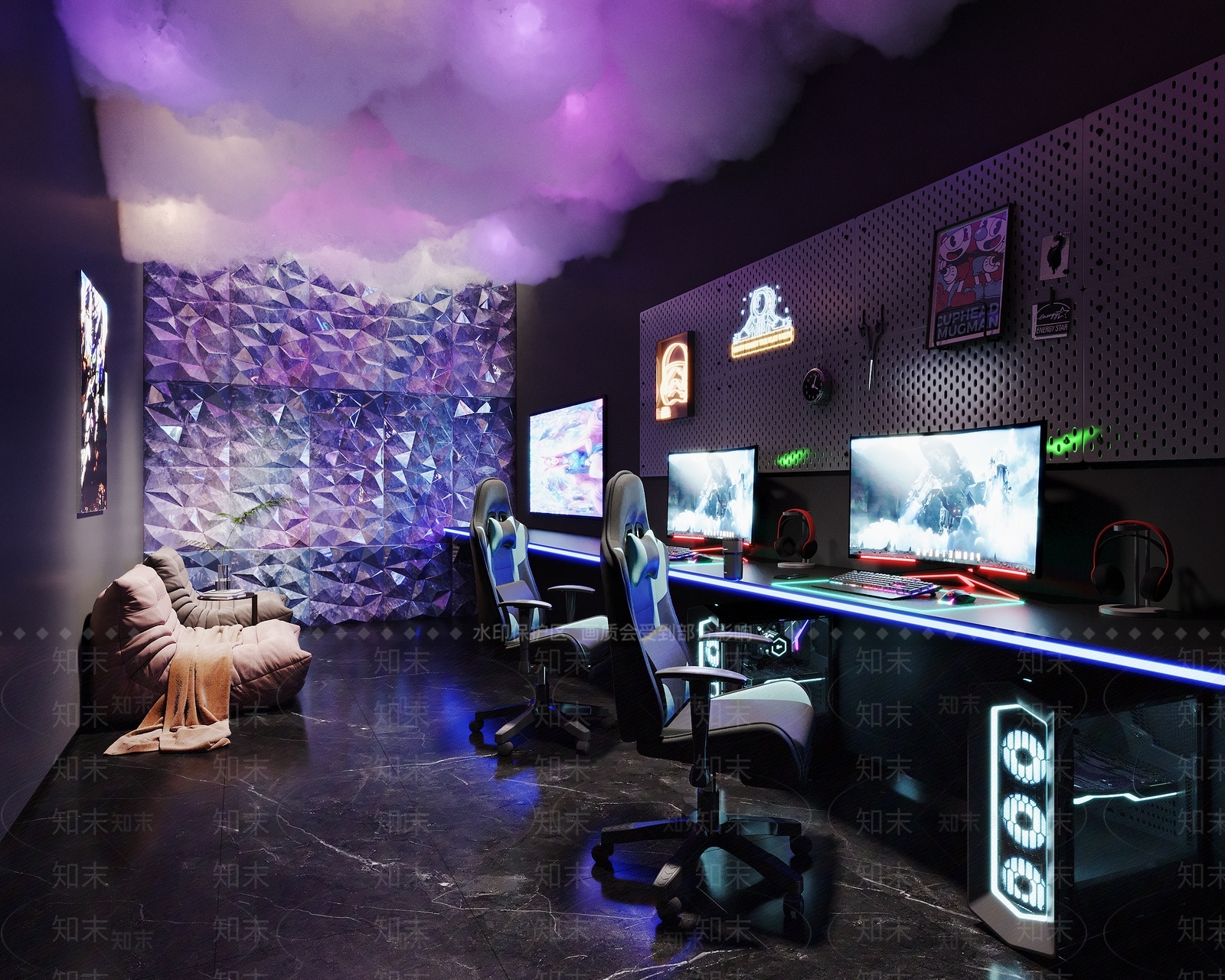 现代电竞房3D模型下载【ID:1150855037】