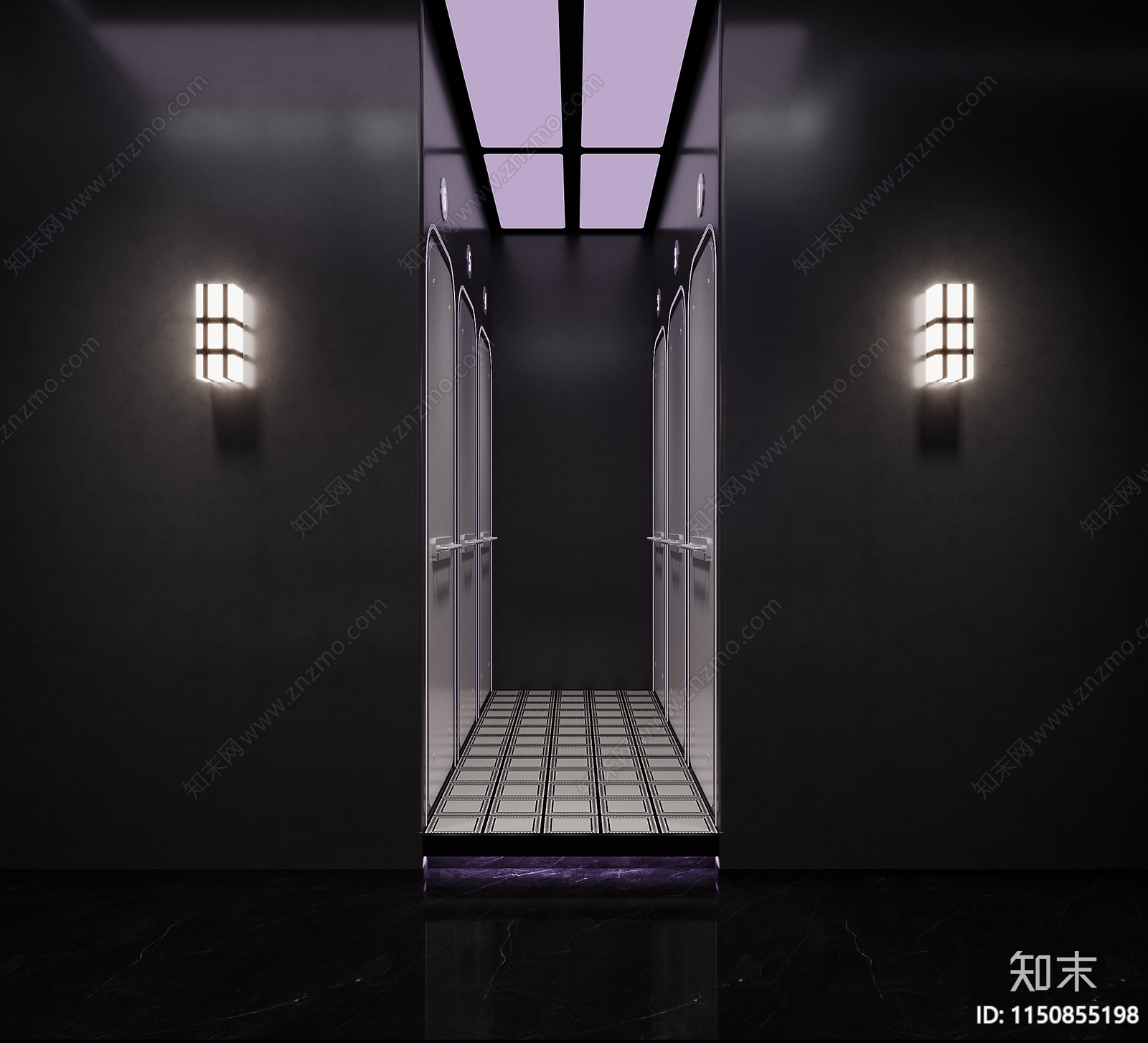 现代暗黑公共卫生间3D模型下载【ID:1150855198】