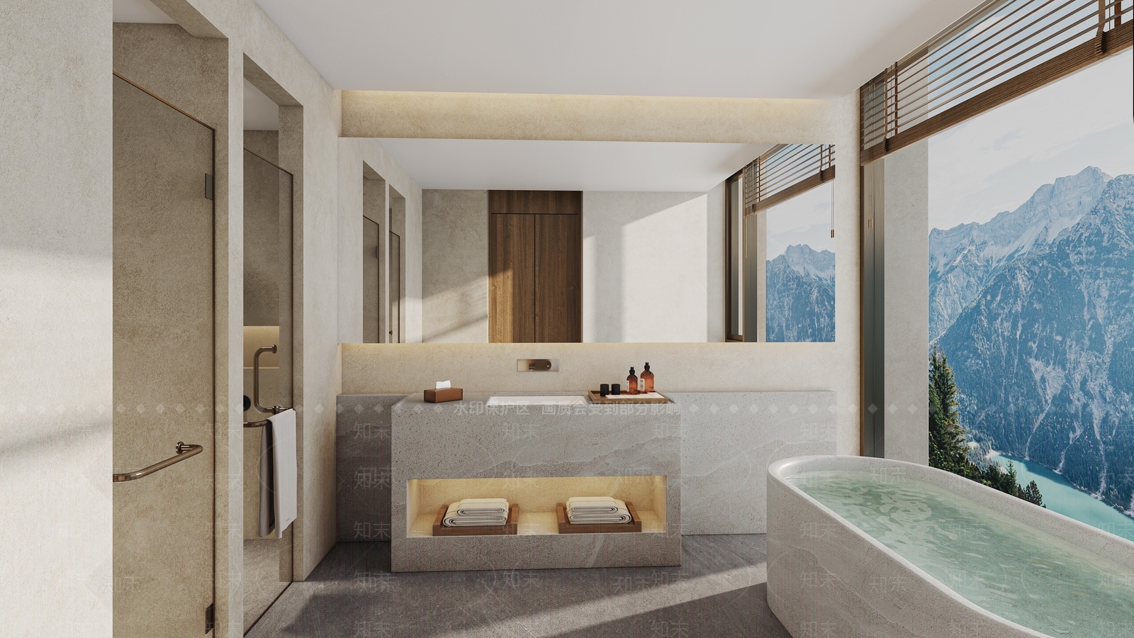 现代民宿卫生间3D模型下载【ID:1150856310】