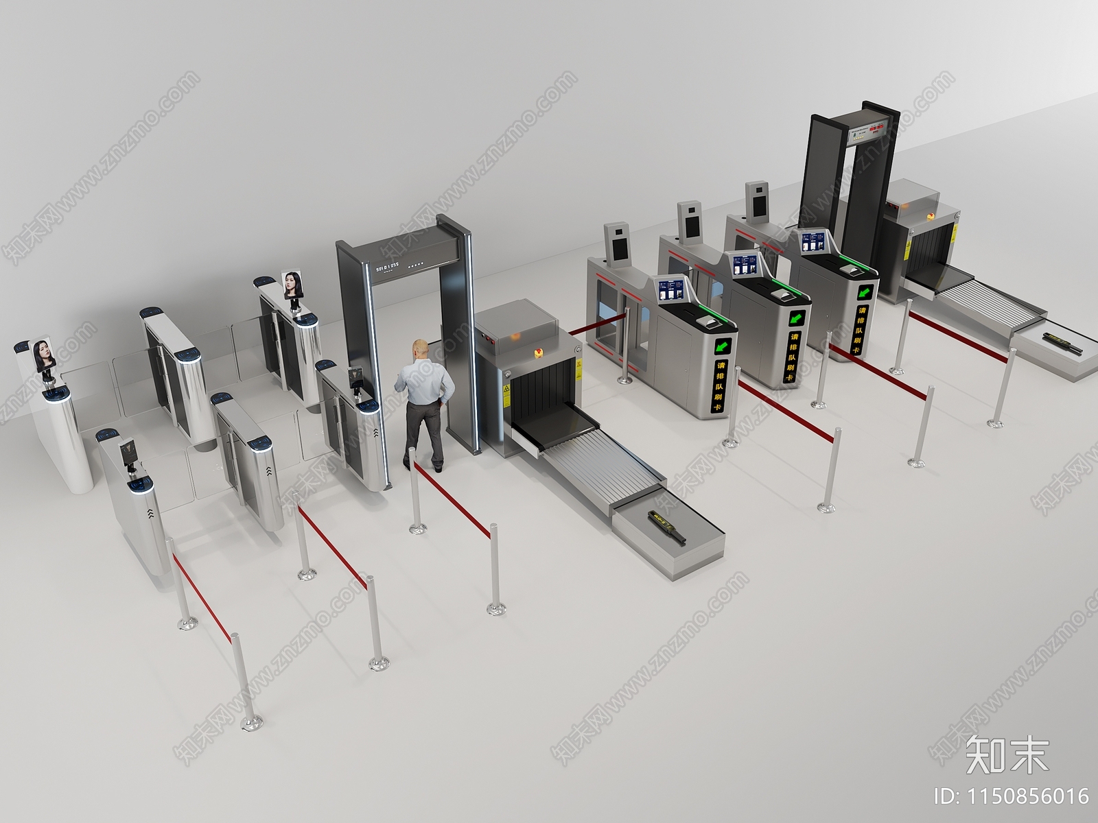 安检口3D模型下载【ID:1150856016】