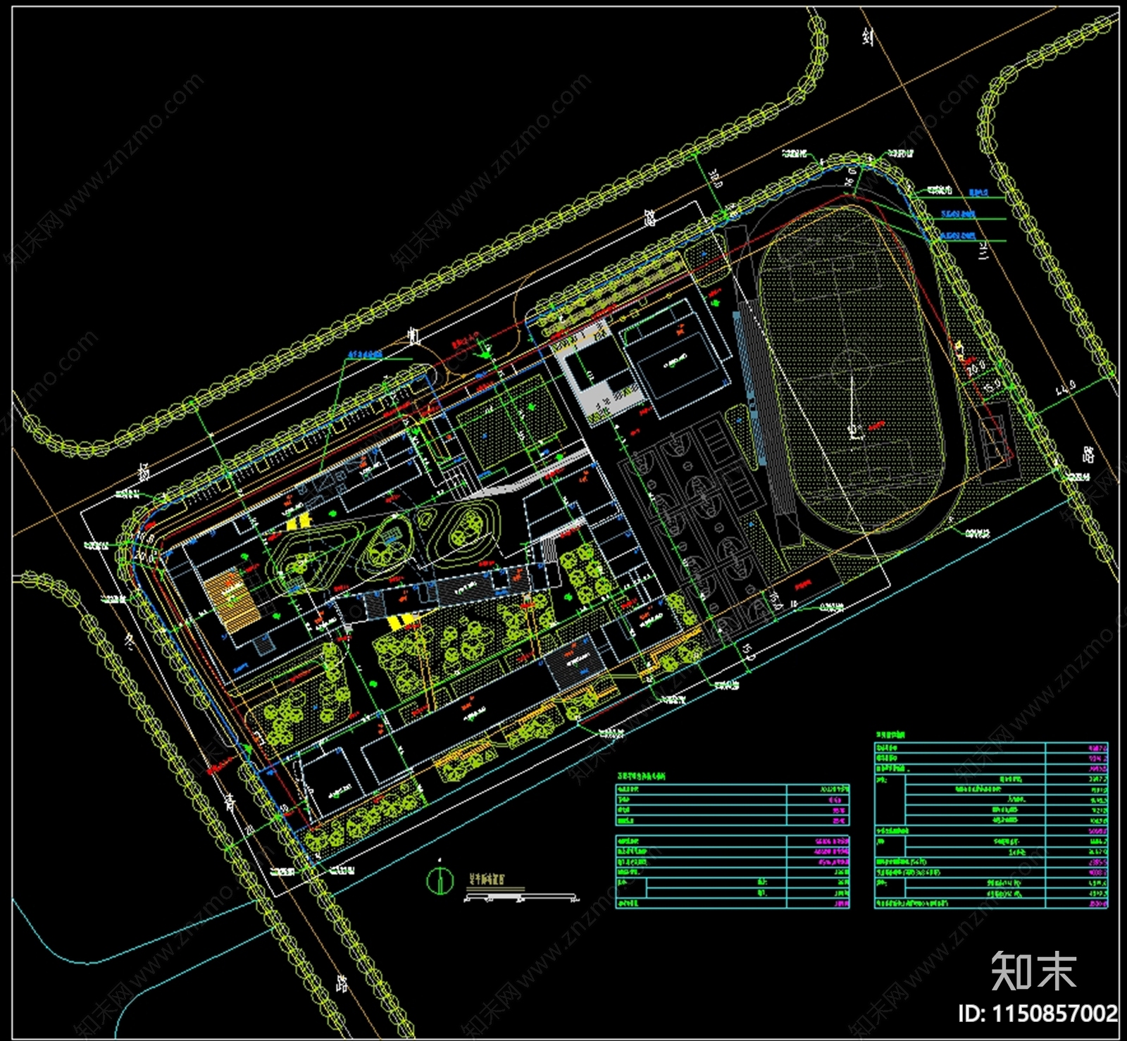 宁波万里学校cad施工图下载【ID:1150857002】