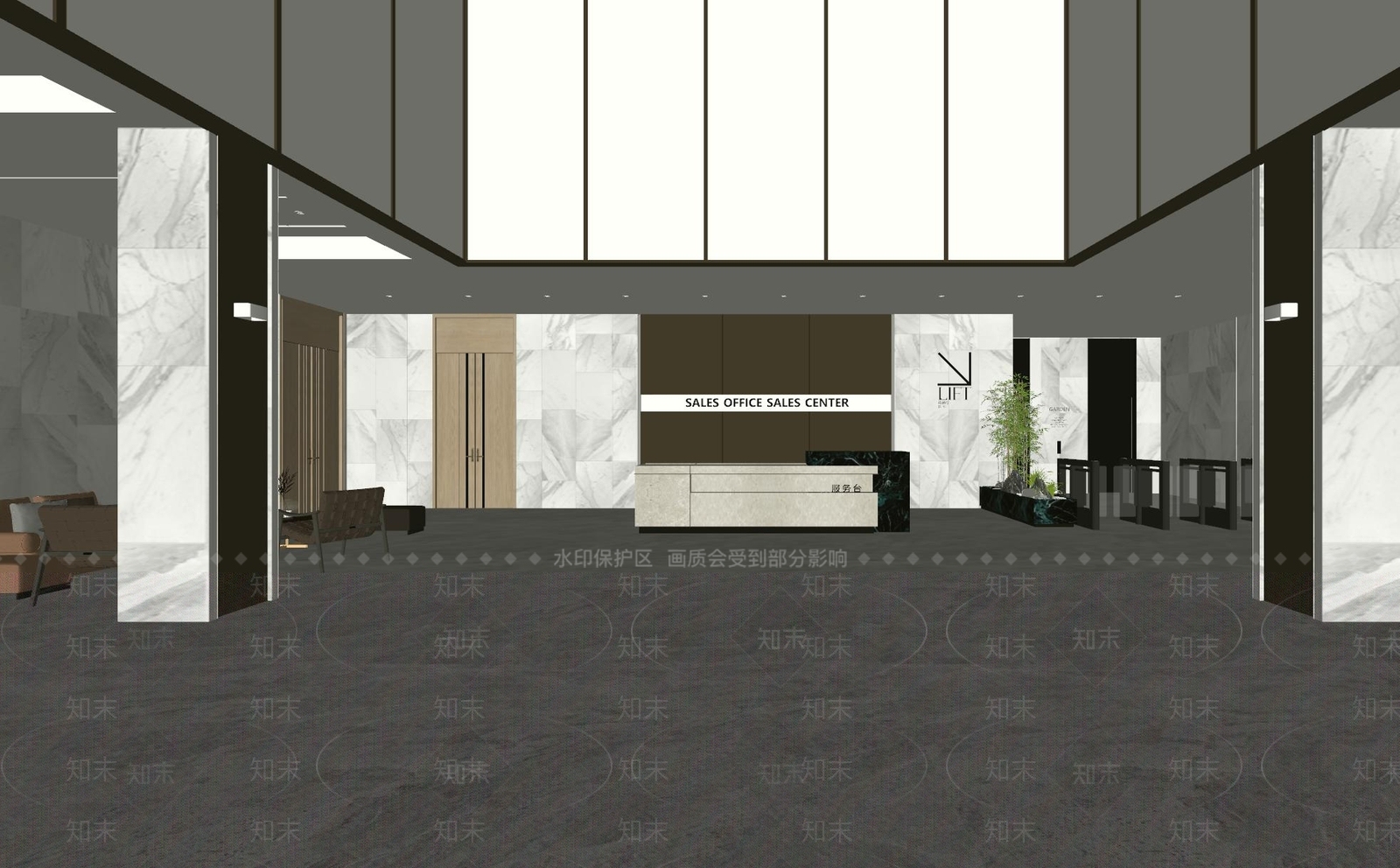 现代公司大堂SU模型下载【ID:1150858318】