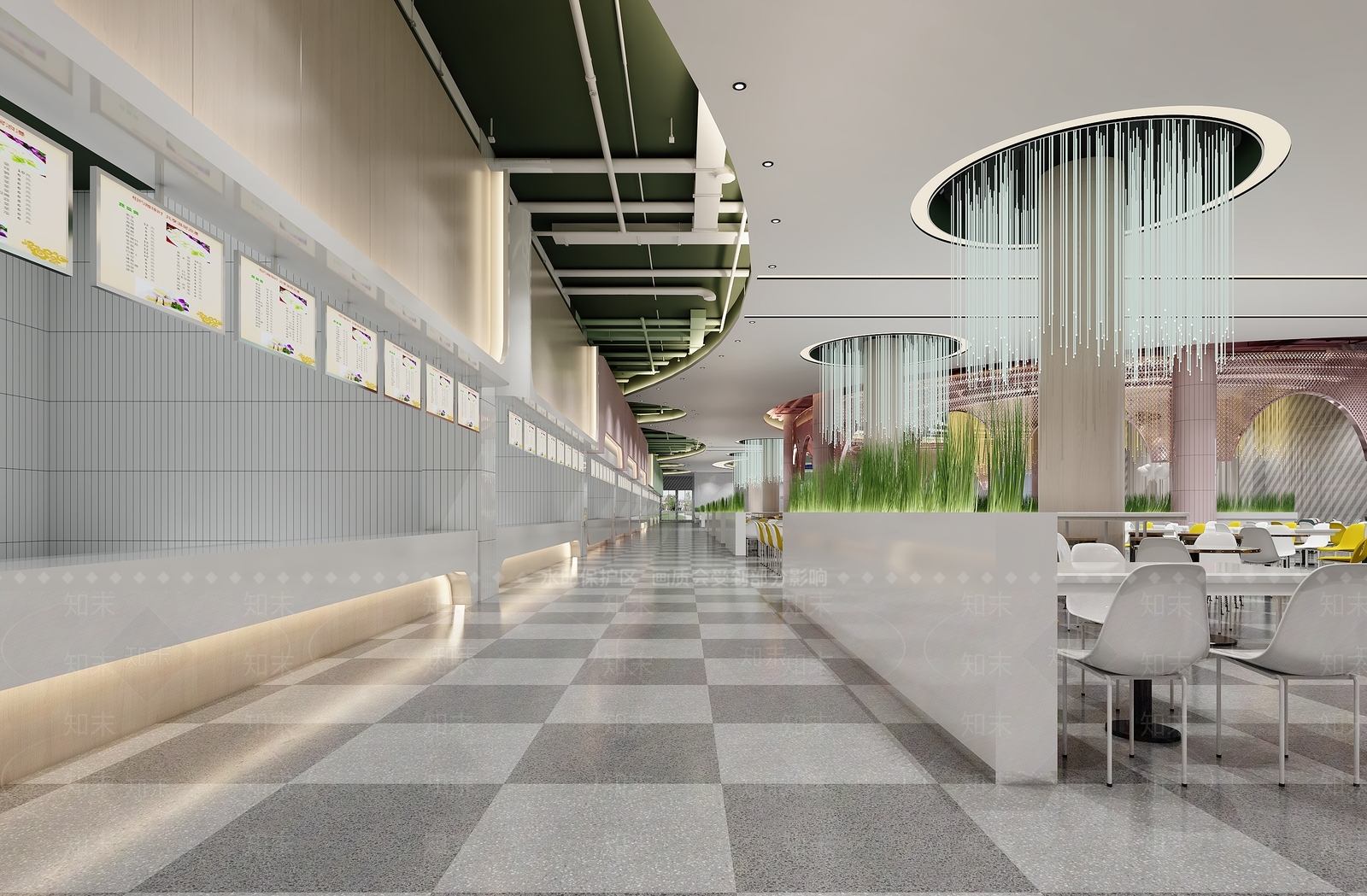现代大学食堂3D模型下载【ID:1150860444】