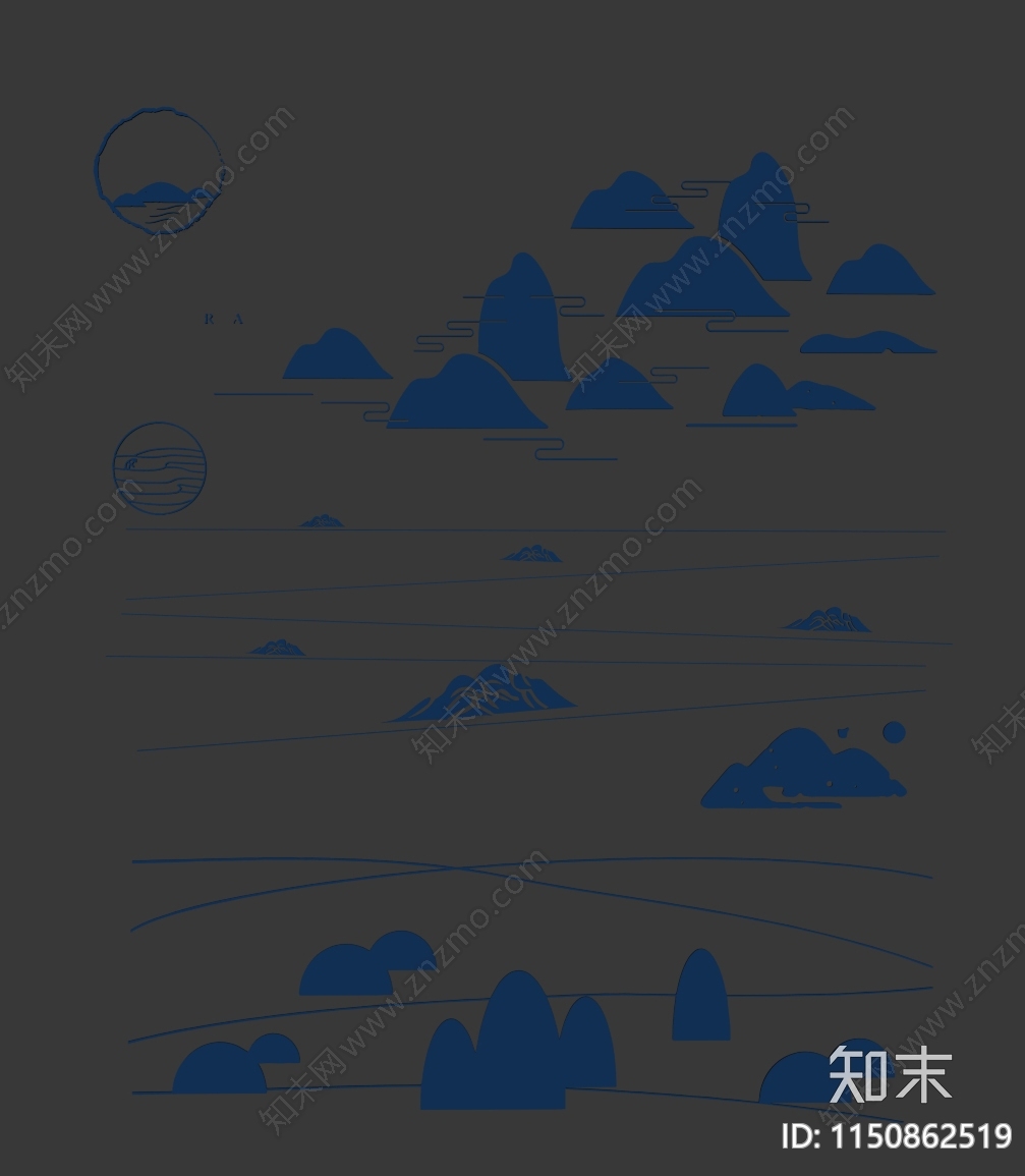 新中式镂空雕刻墙饰SU模型下载【ID:1150862519】