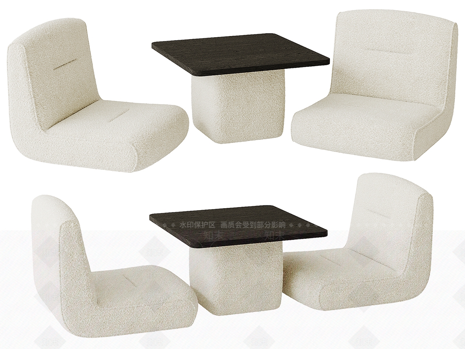 法式网红飘窗桌3D模型下载【ID:1150863391】