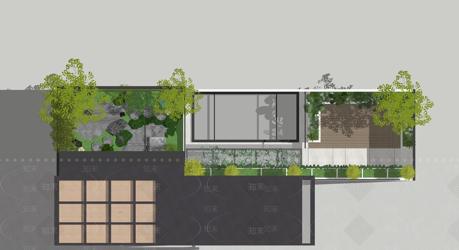 现代屋顶花园SU模型下载【ID:1150864396】