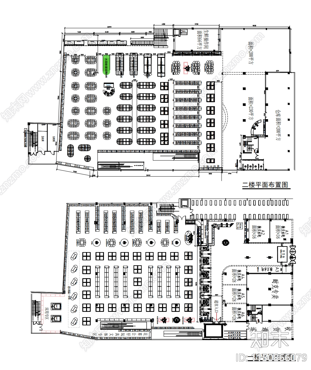 工业风超市cad施工图下载【ID:1150866079】