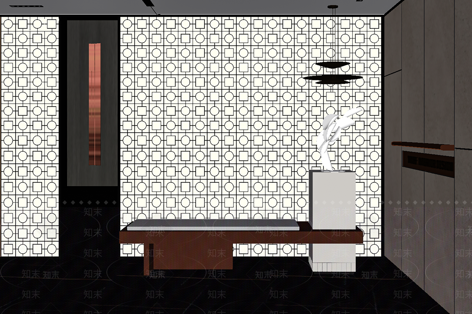 现代公司大堂休闲区SU模型下载【ID:1150865647】