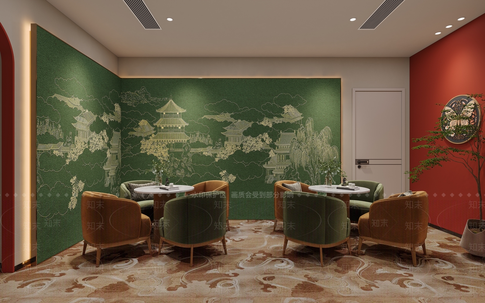 新中式瑜伽舞蹈室3D模型下载【ID:1150866127】