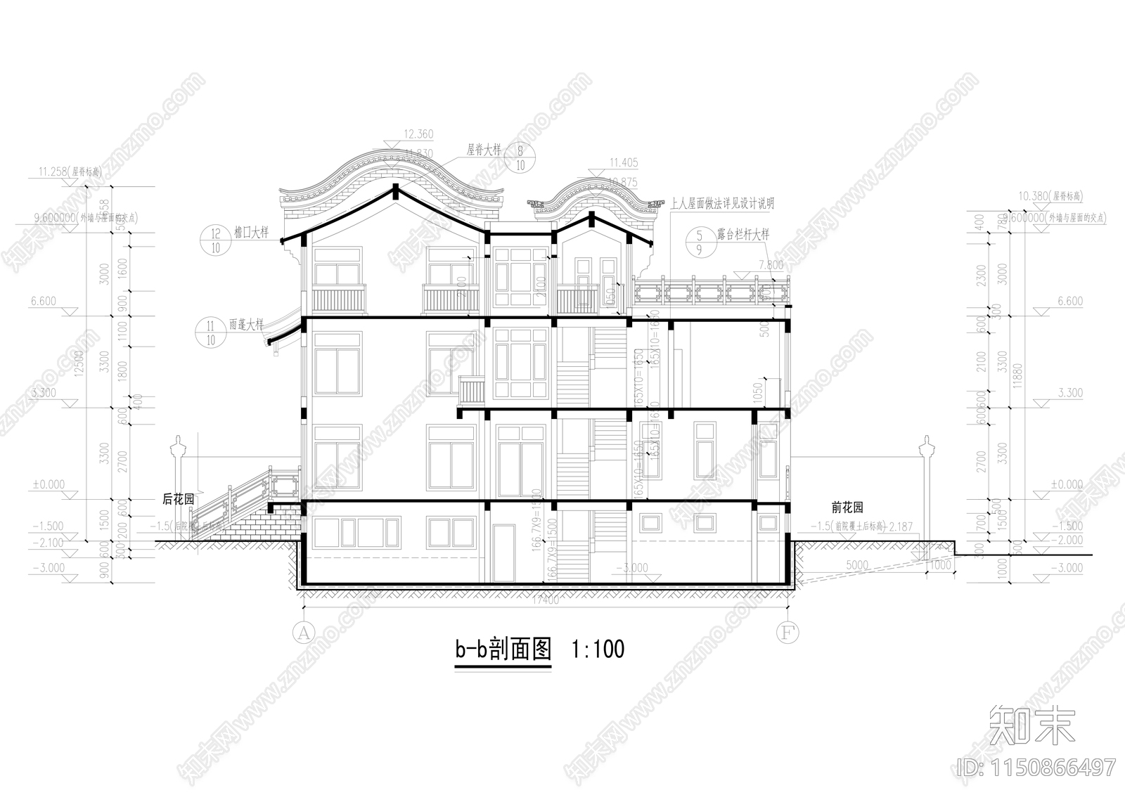 仿古住宅节点大样图cad施工图下载【ID:1150866497】