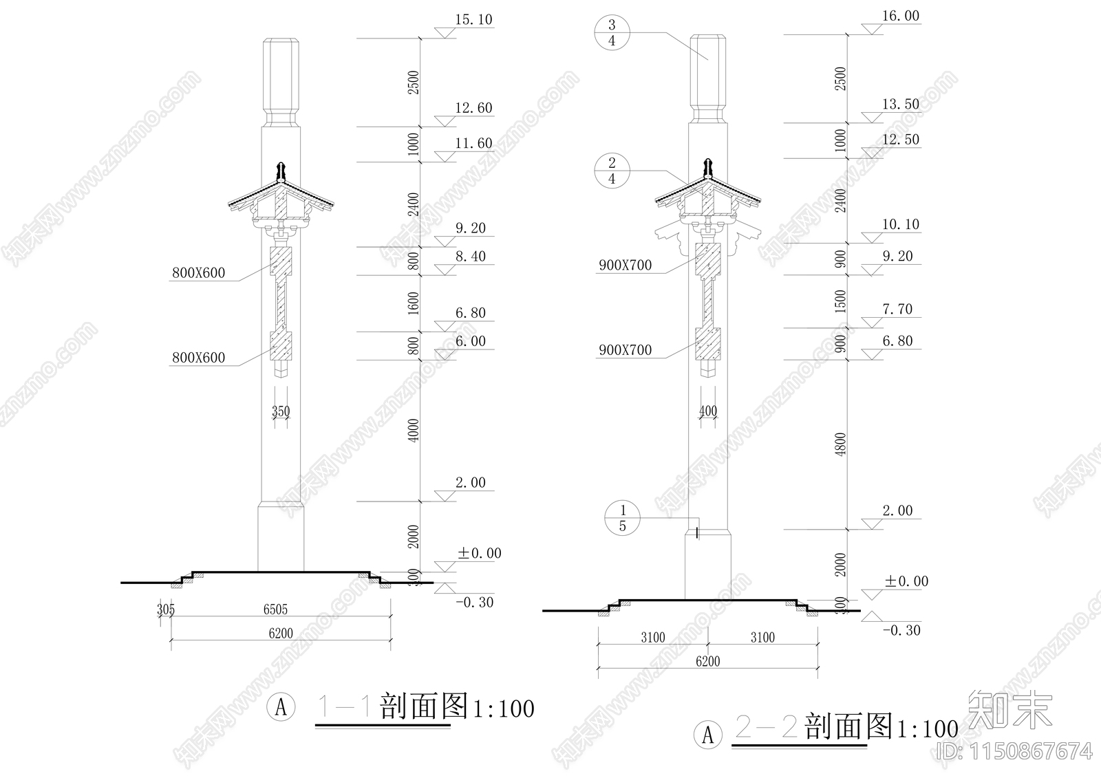 古建牌坊cad施工图下载【ID:1150867674】