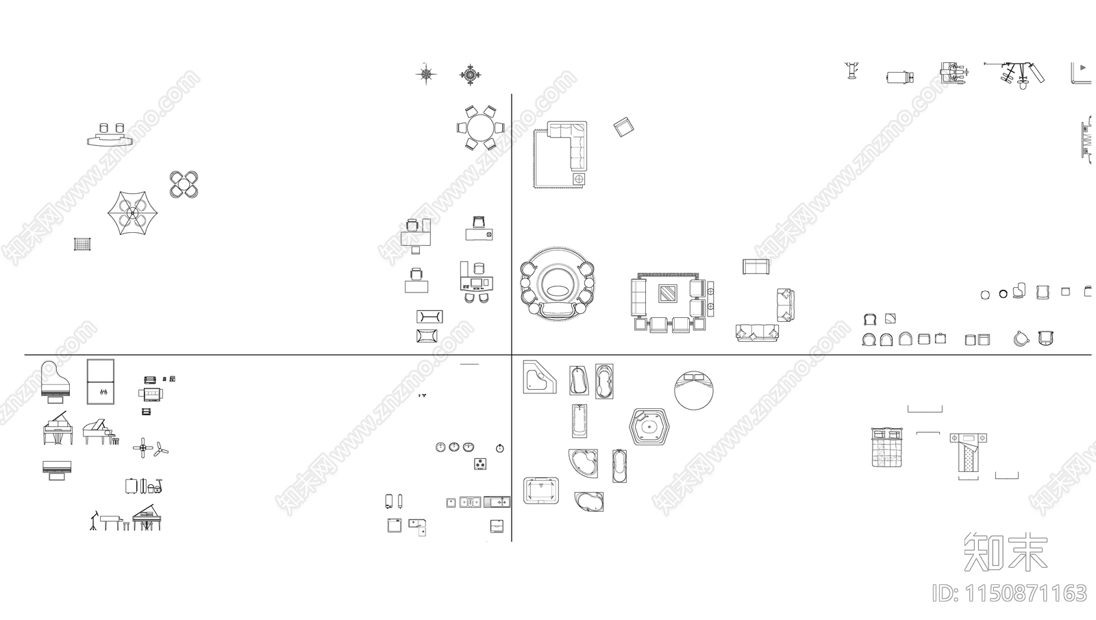 常用模块图例素材施工图下载【ID:1150871163】