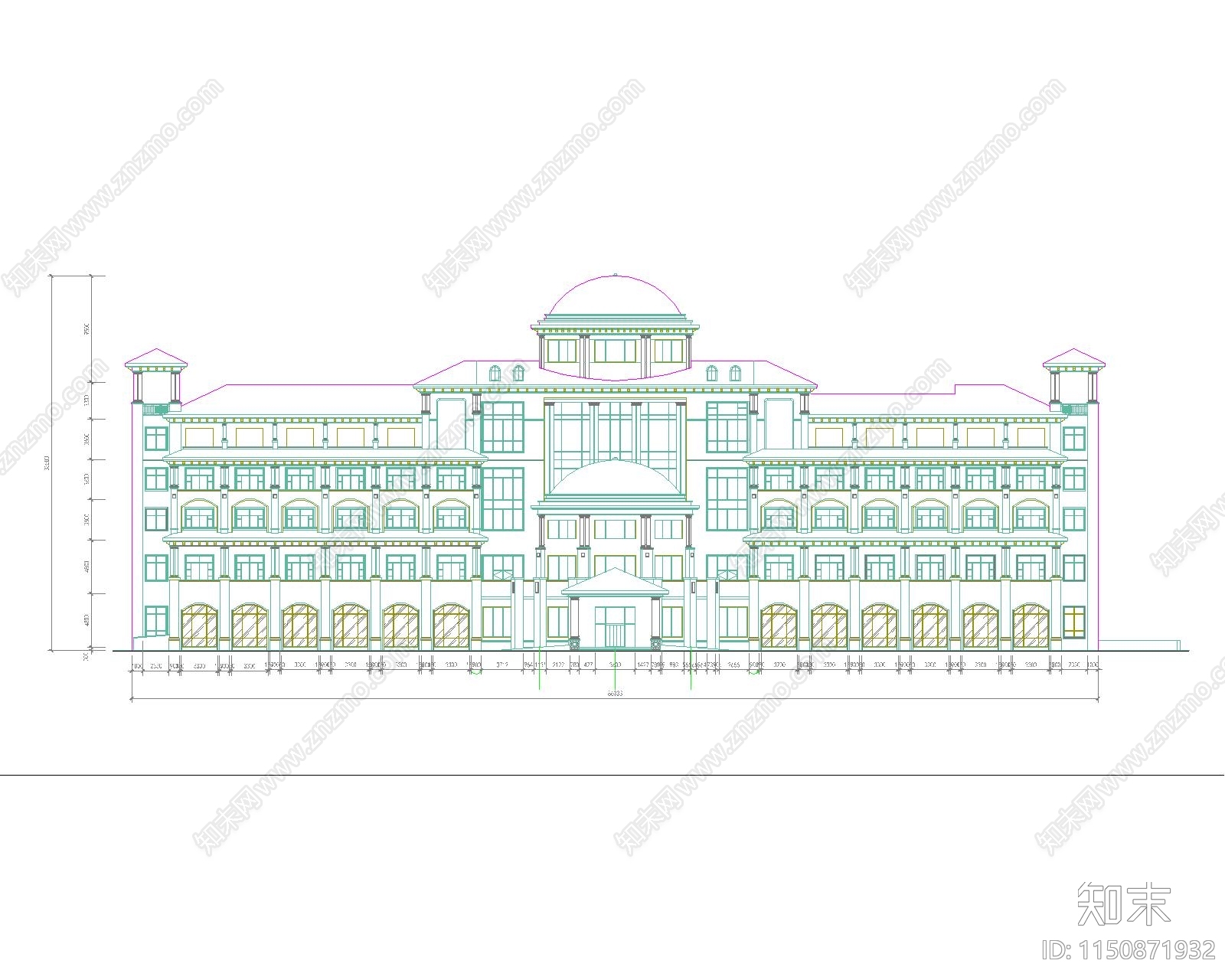四星宾馆外观施工图下载【ID:1150871932】