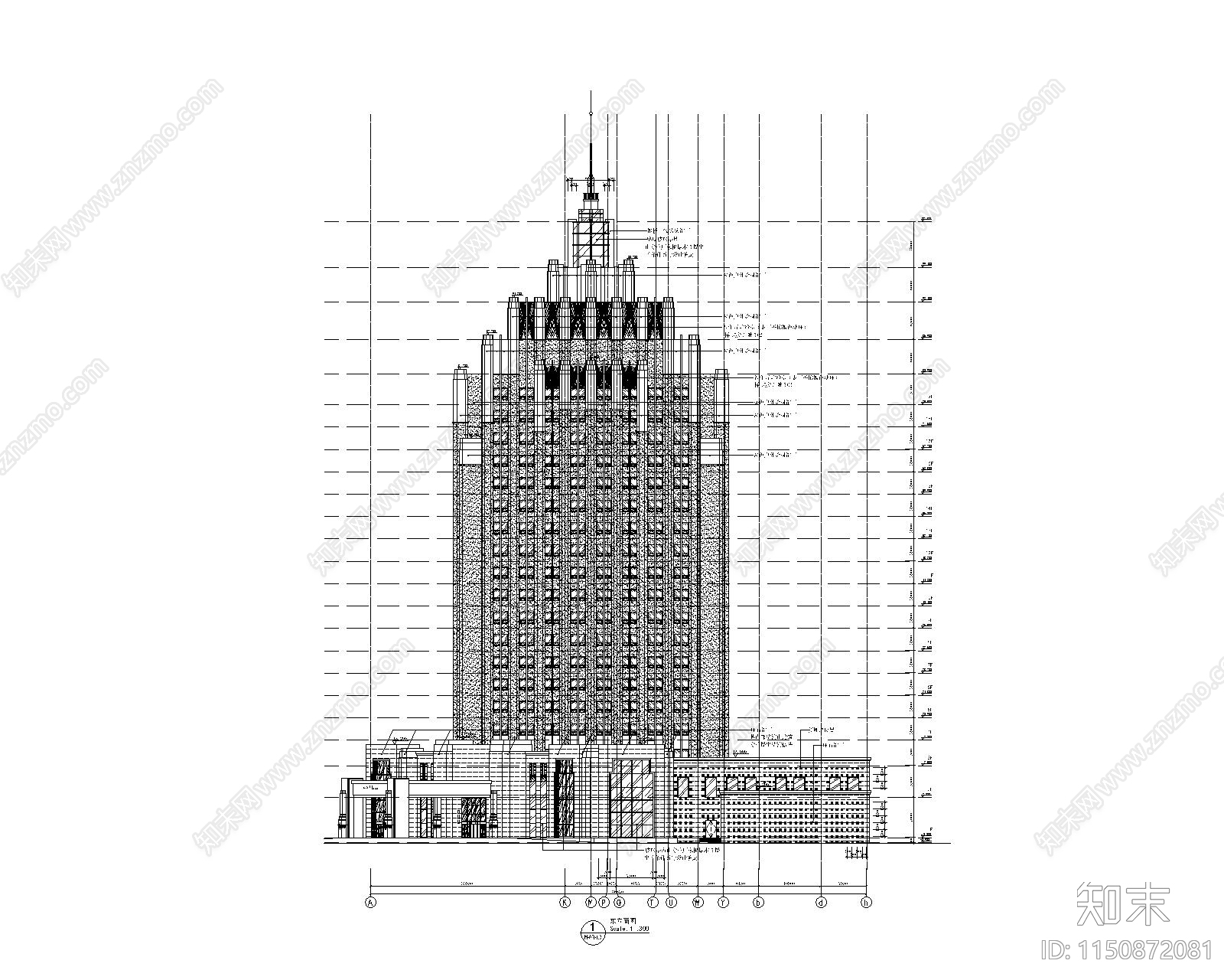 五星酒店外观施工图下载【ID:1150872081】