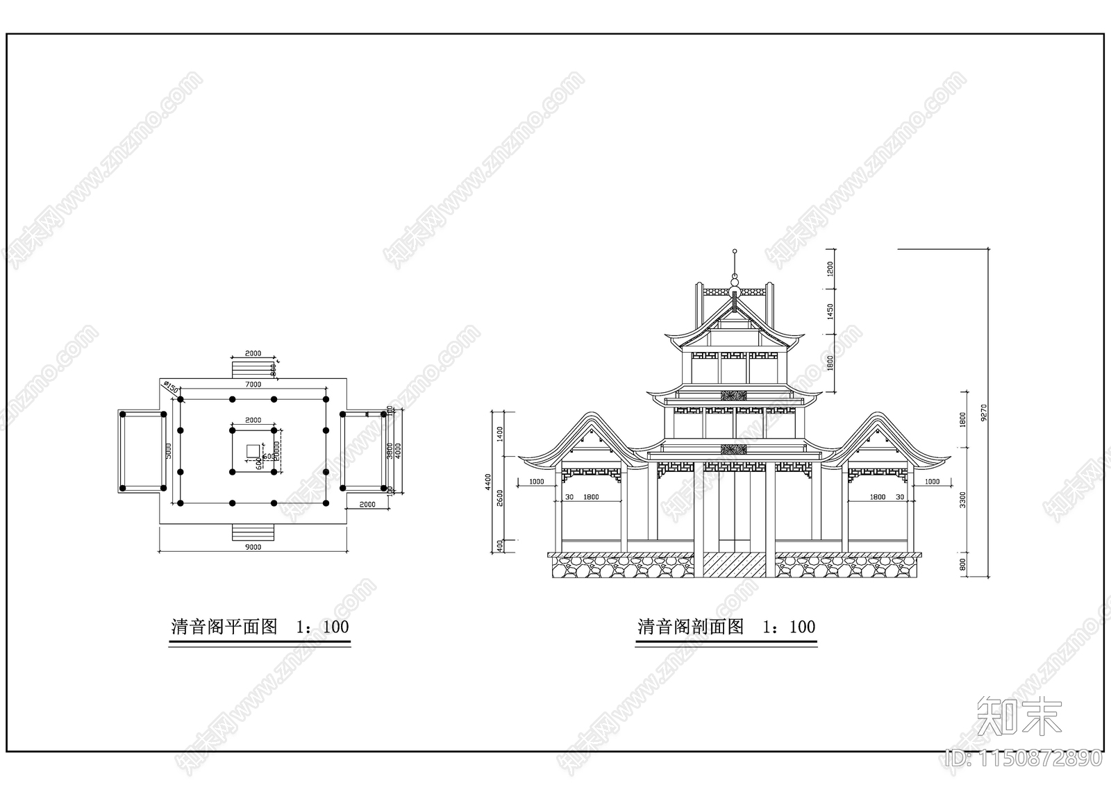 中式园林建筑及小品设计图集施工图下载【ID:1150872890】