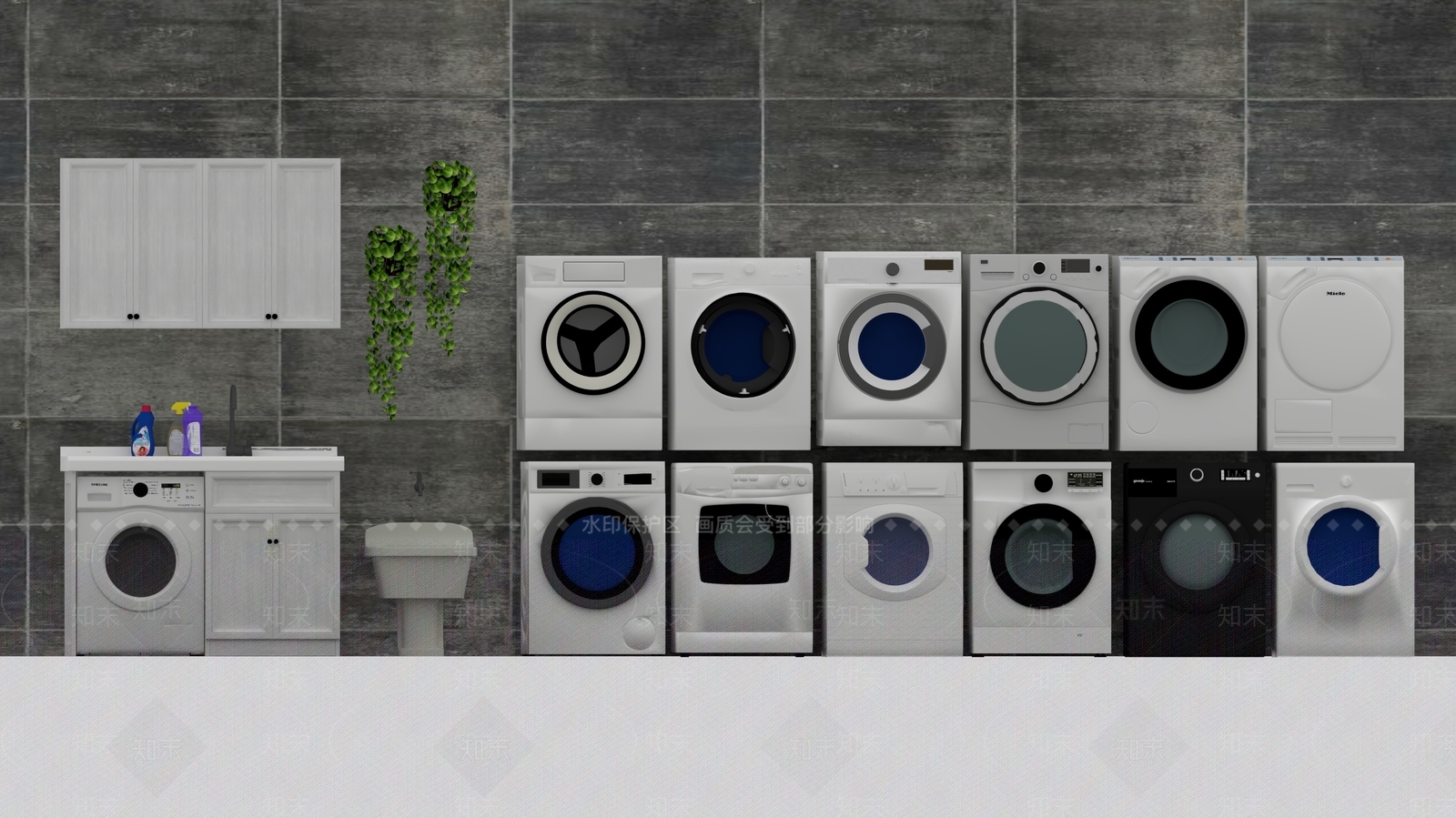 家用洗衣机集合SU模型下载【ID:1150878342】