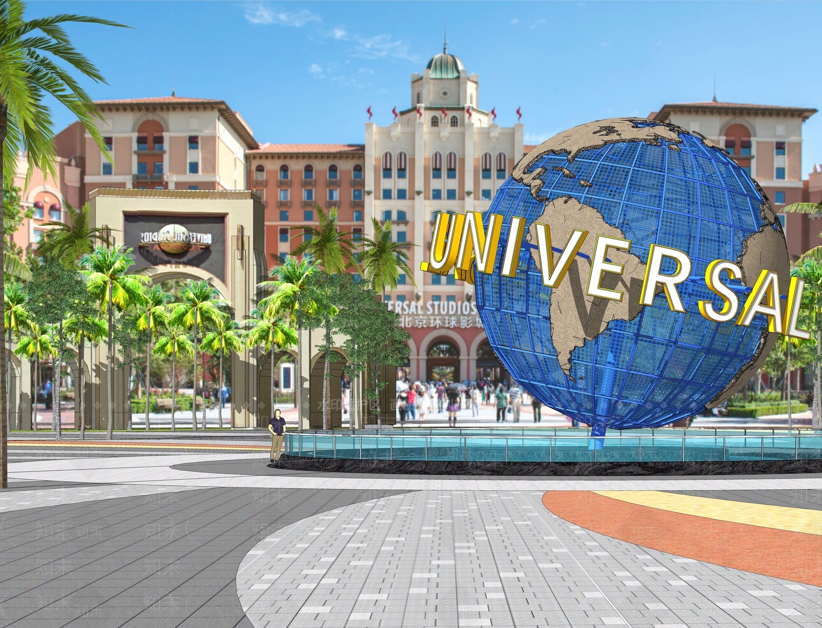 现代环球影城雕塑小品SU模型下载【ID:1150884971】