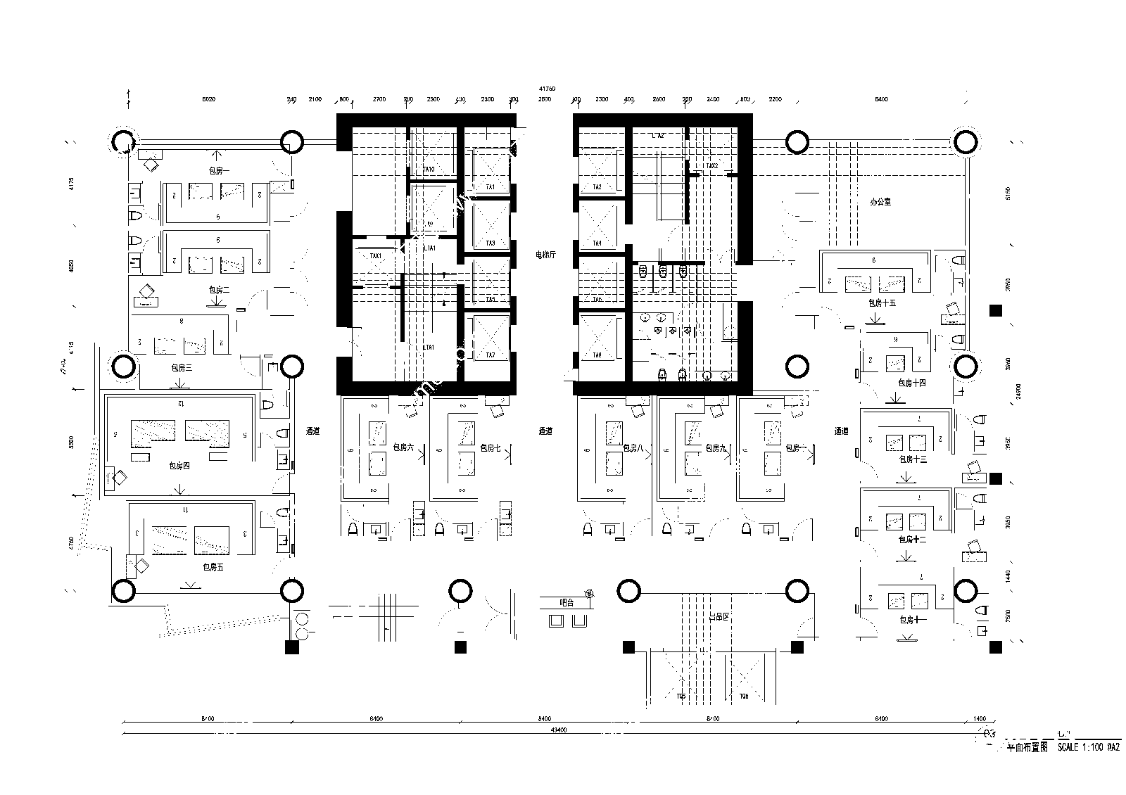 KTV施工图cad施工图下载【ID:1150896160】