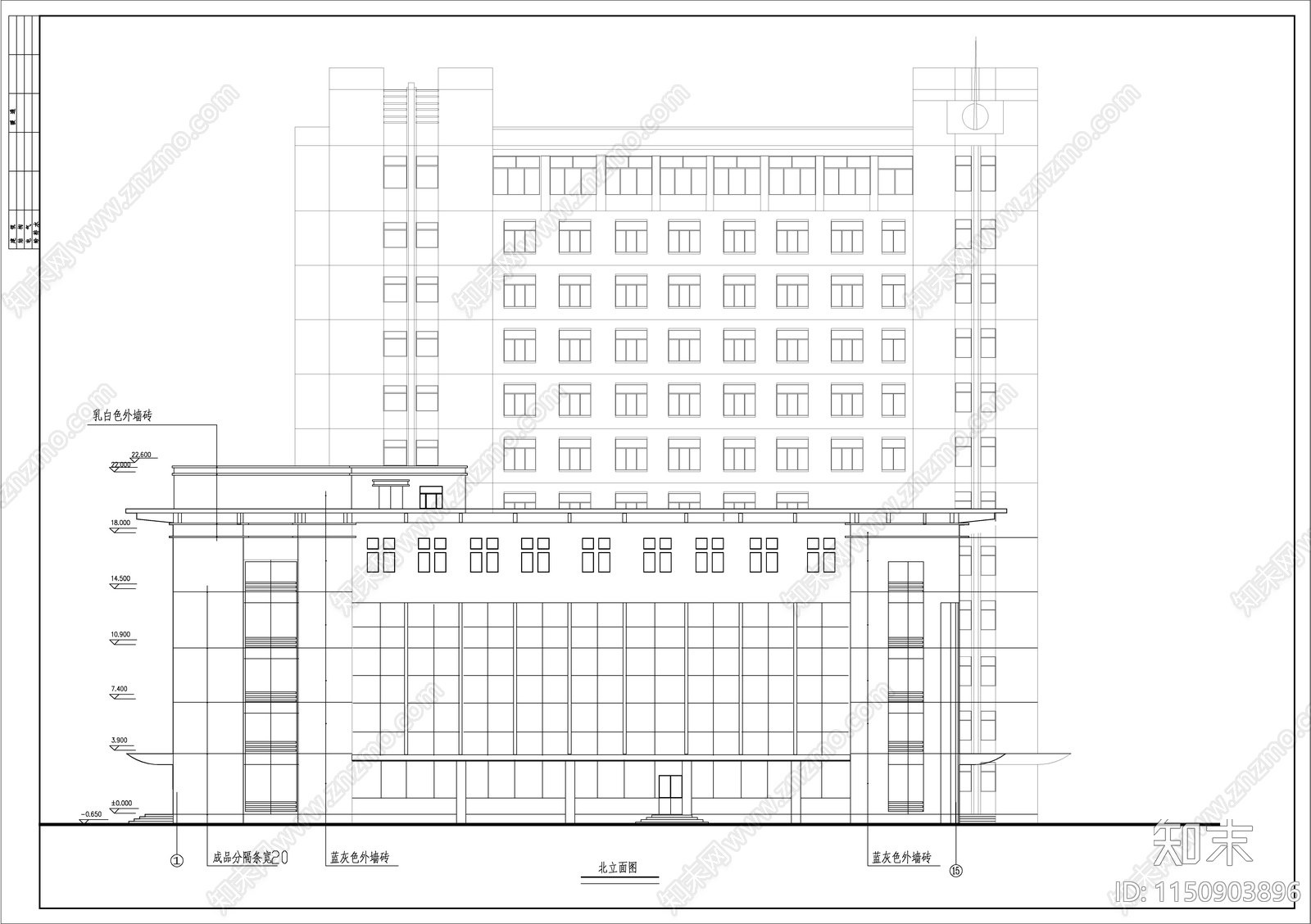 某医院门诊楼建筑cad施工图下载【ID:1150903896】