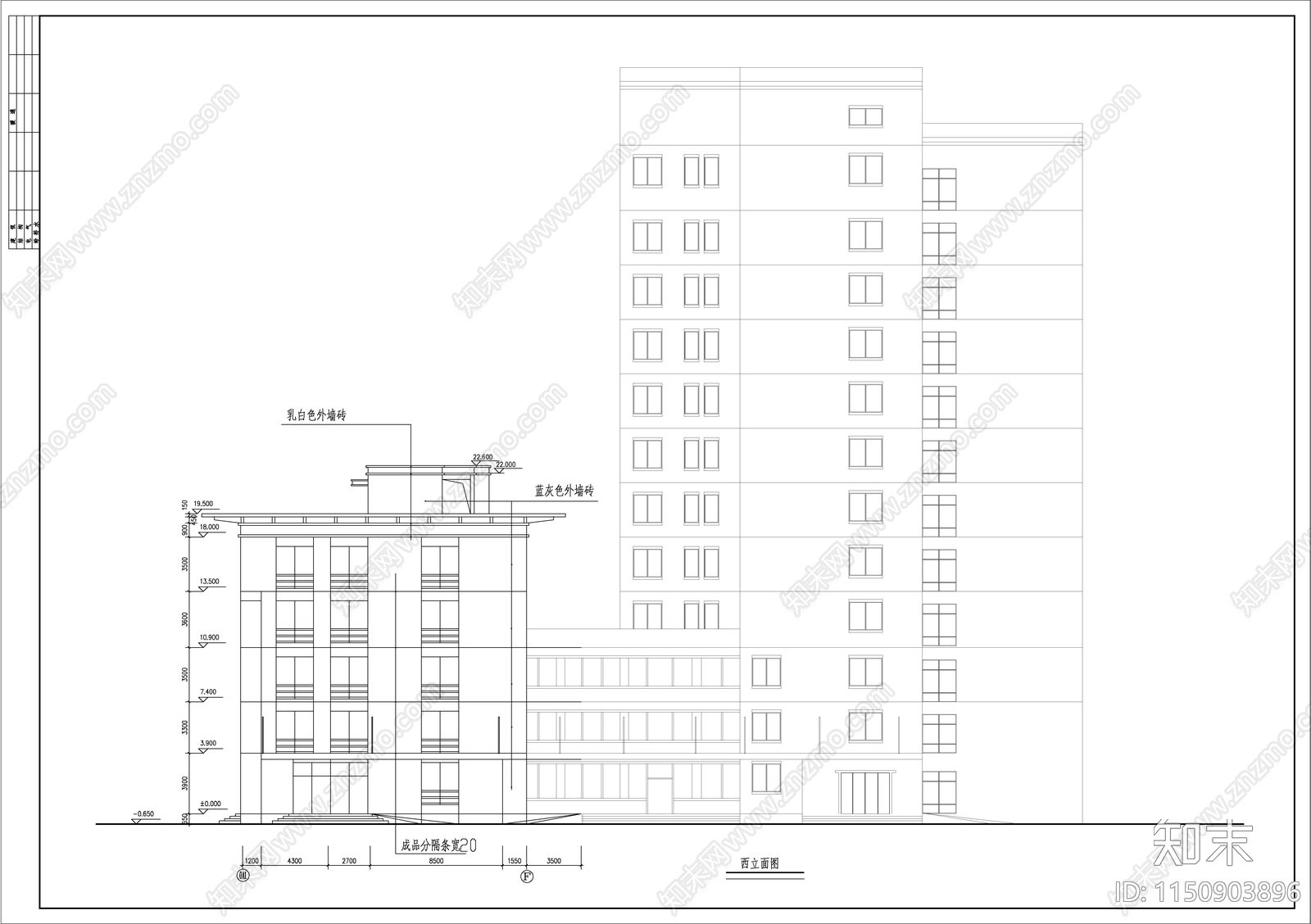 某医院门诊楼建筑cad施工图下载【ID:1150903896】