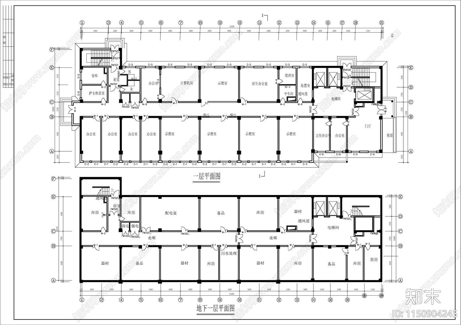 医院外科病房楼建筑平面图施工图下载【ID:1150904245】