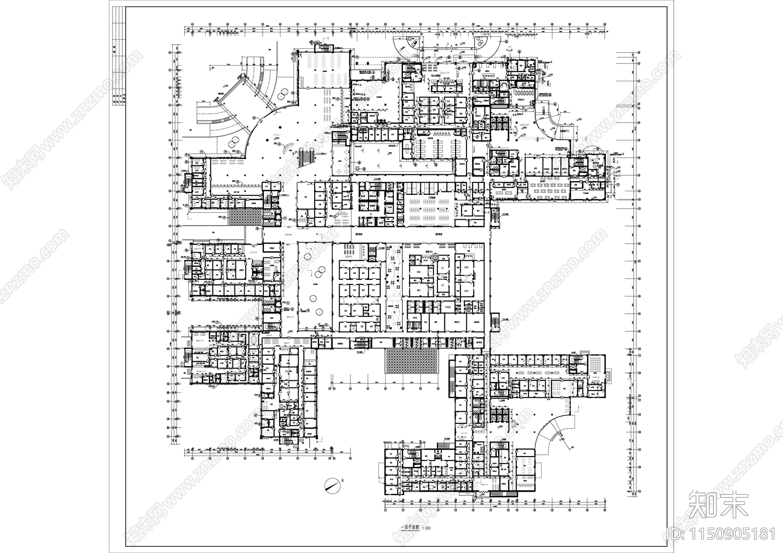 某医院一层平面建筑图施工图下载【ID:1150905181】