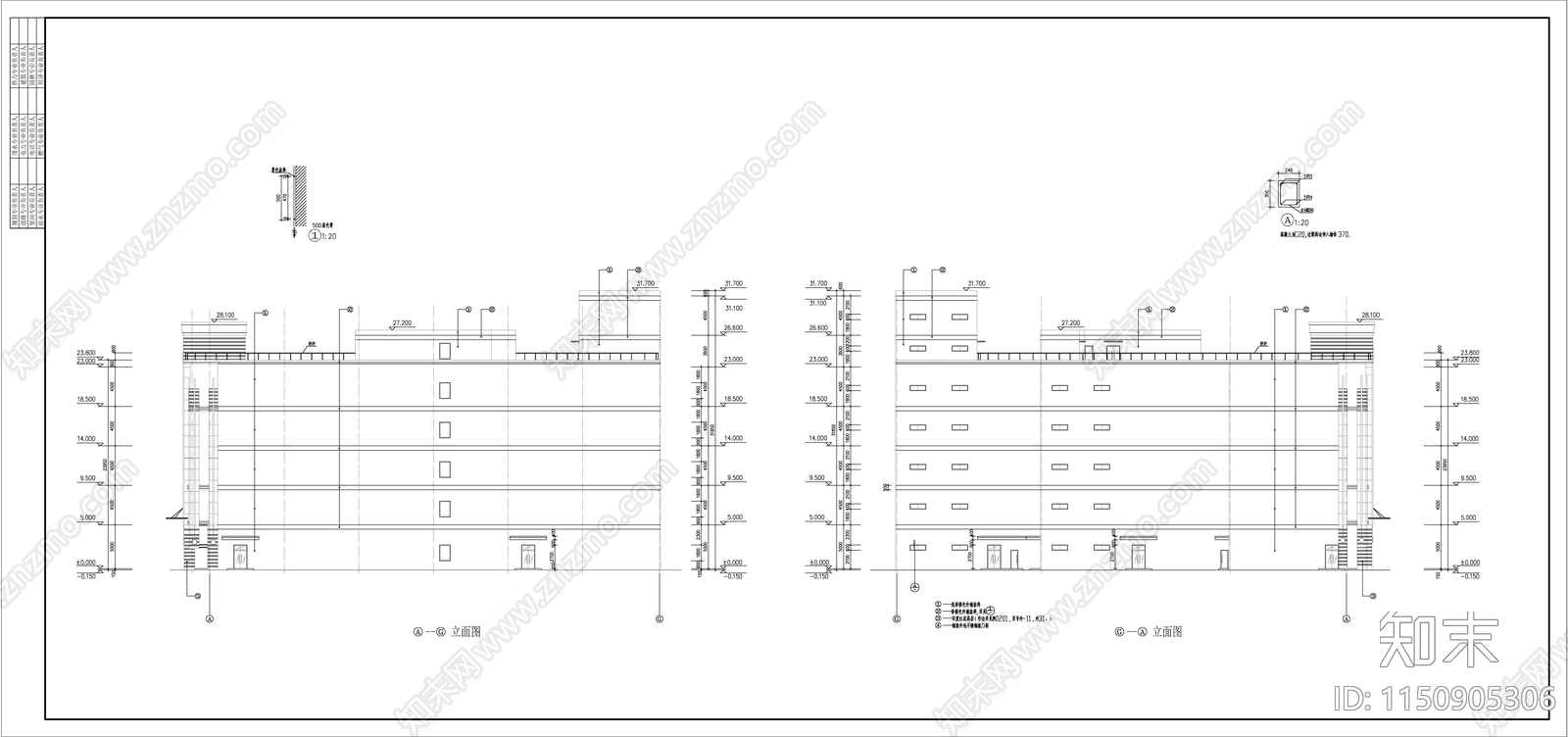 某大型商场建筑cad施工图下载【ID:1150905306】