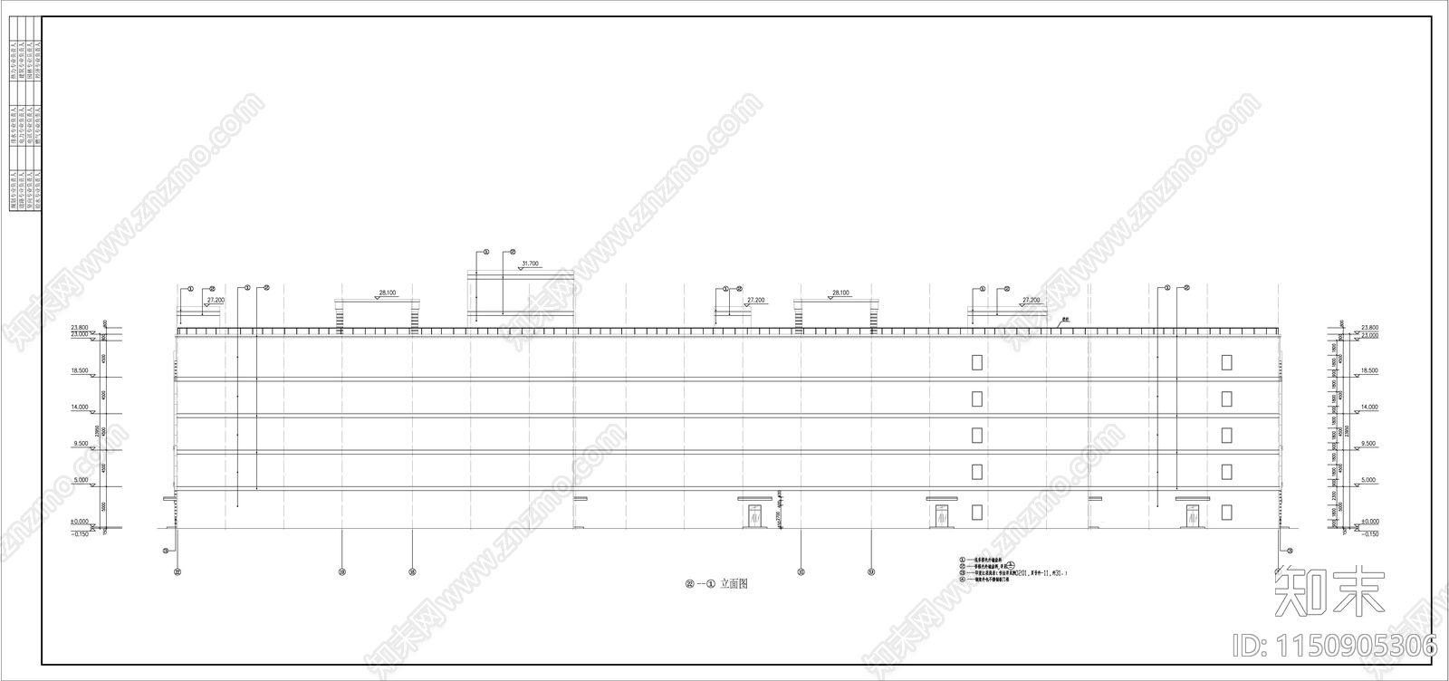 某大型商场建筑cad施工图下载【ID:1150905306】