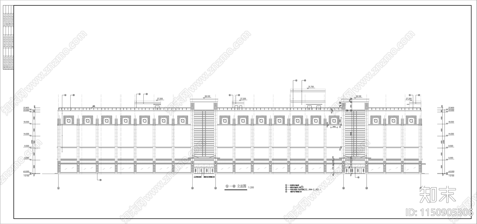 某大型商场建筑cad施工图下载【ID:1150905306】