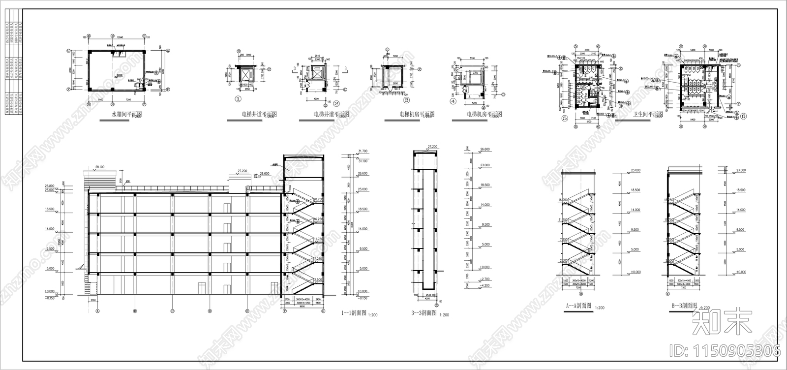 某大型商场建筑cad施工图下载【ID:1150905306】