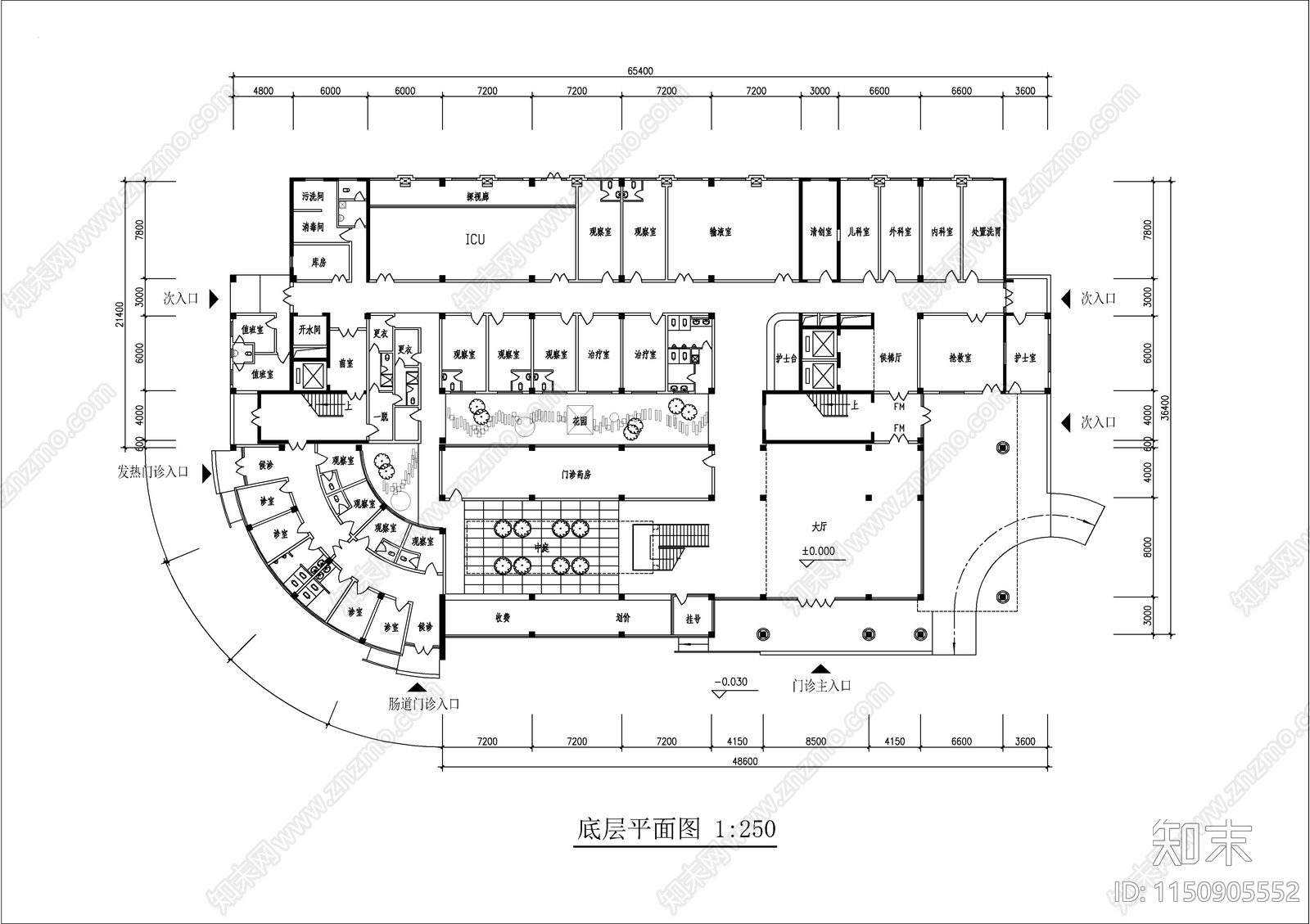 某医院综合楼建筑平面图施工图下载【ID:1150905552】