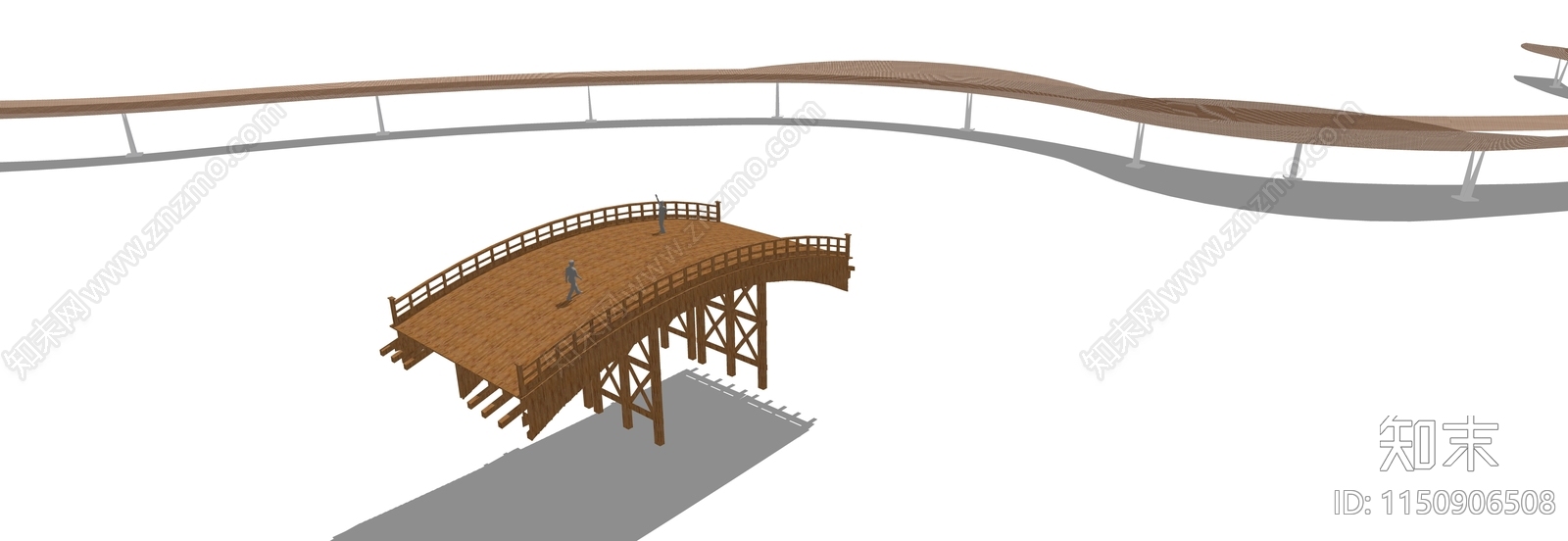 现代景观桥梁SU模型下载【ID:1150906508】