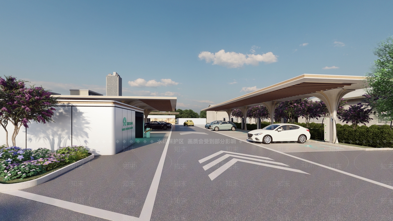 现代新能源汽车充电站SU模型下载【ID:1150907557】