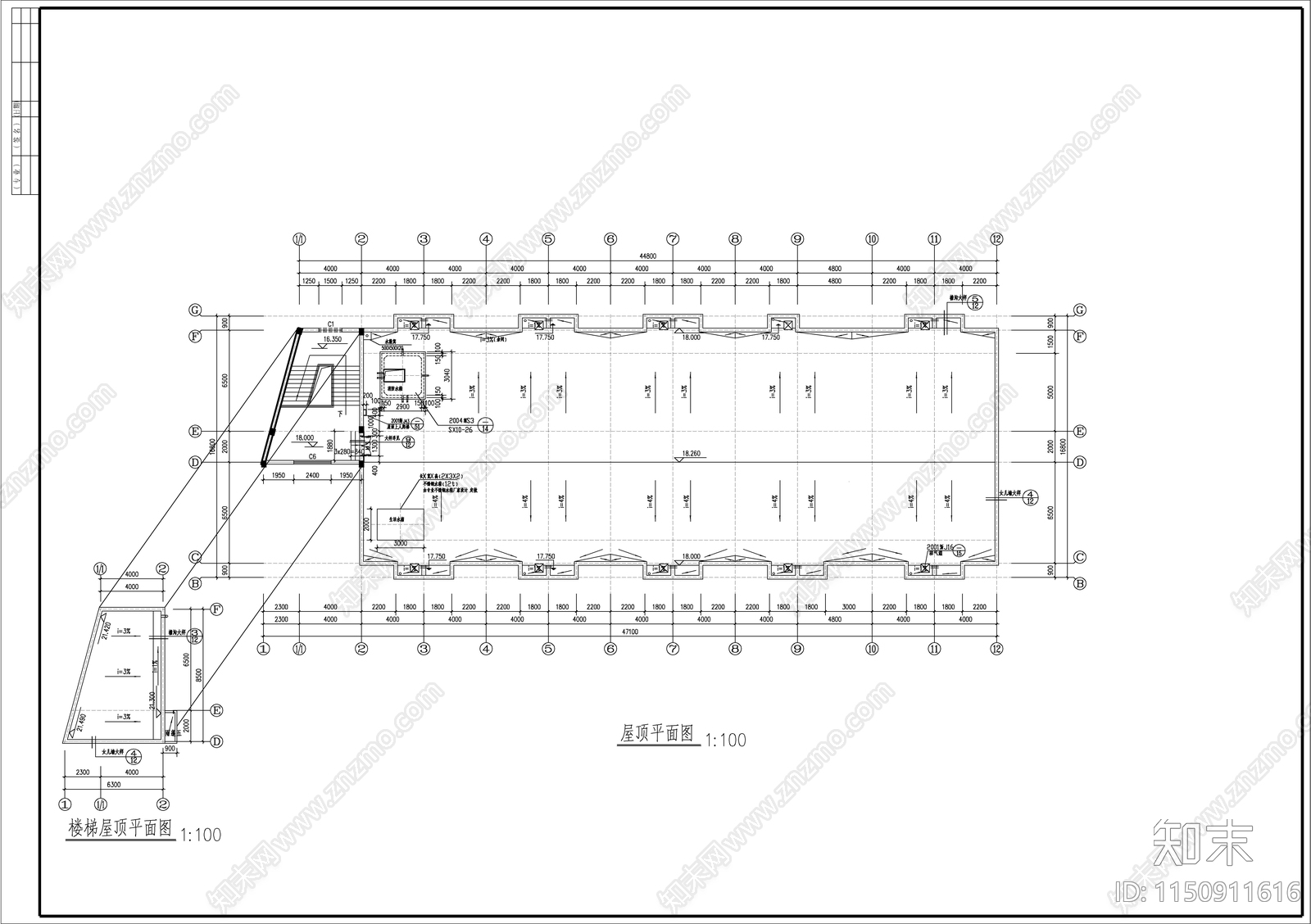 食堂综合楼建筑cad施工图下载【ID:1150911616】