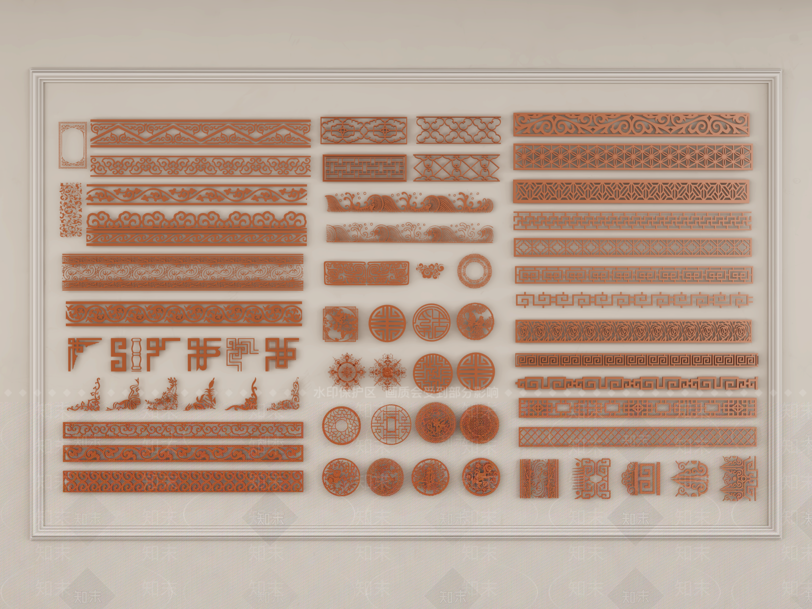 中式雕花3D模型下载【ID:1150912762】