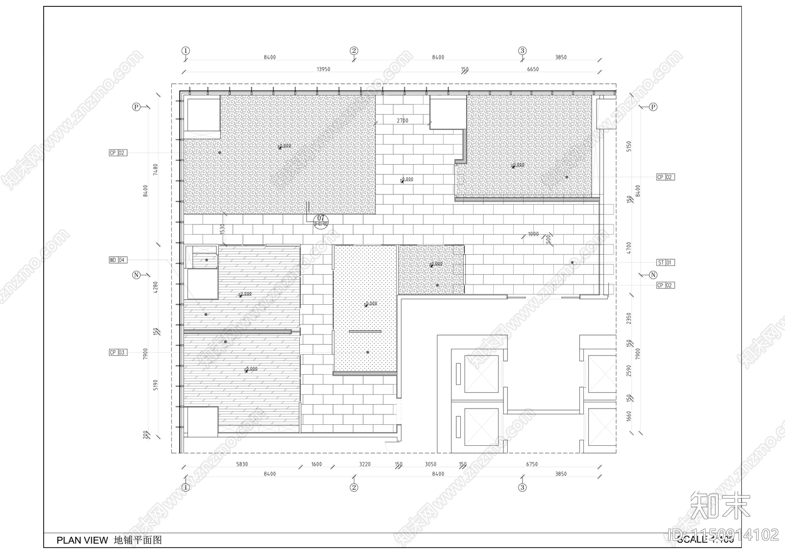 现代风格高品质办公会议样板间室内精装修cad施工图下载【ID:1150914102】