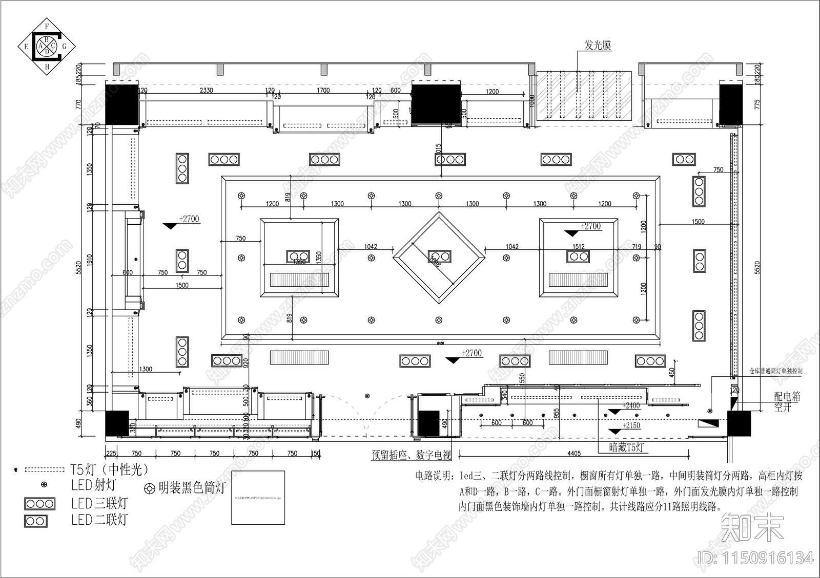 服装店室内设计图cad施工图下载【ID:1150916134】