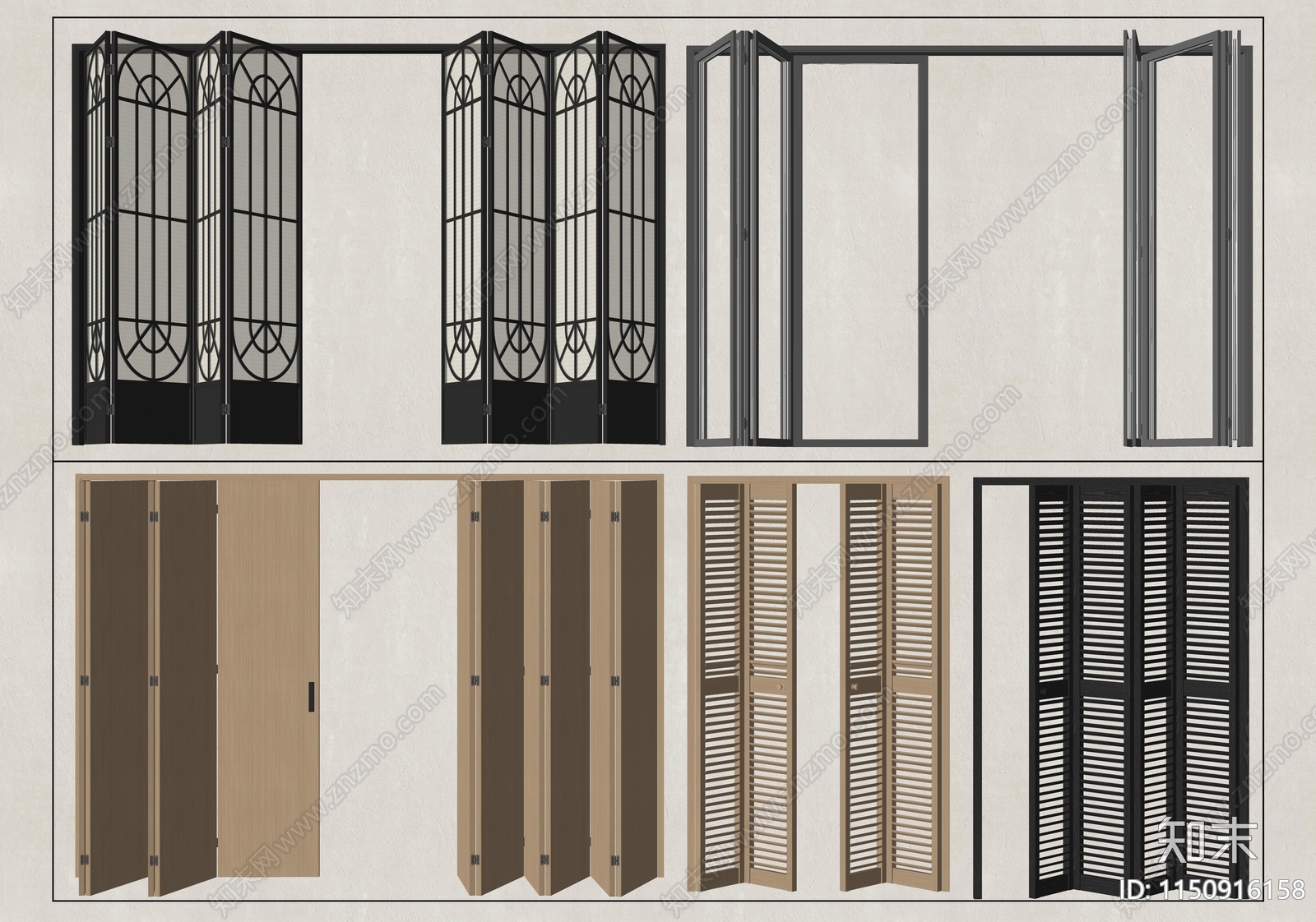 现代多联折叠门SU模型下载【ID:1150916158】