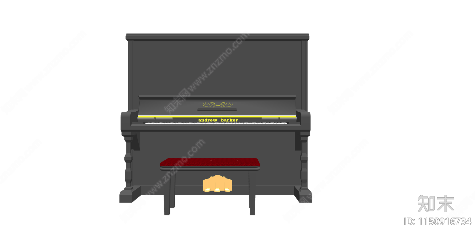 现代风格钢琴SU模型下载【ID:1150916734】