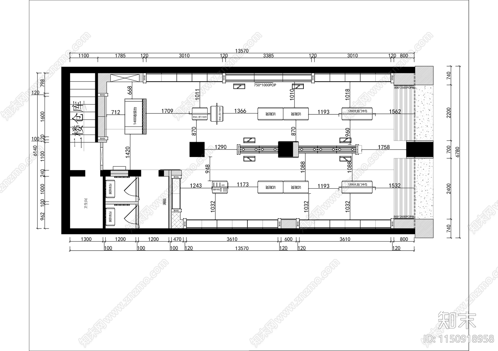 某品牌服装店室内装修cad施工图下载【ID:1150918958】