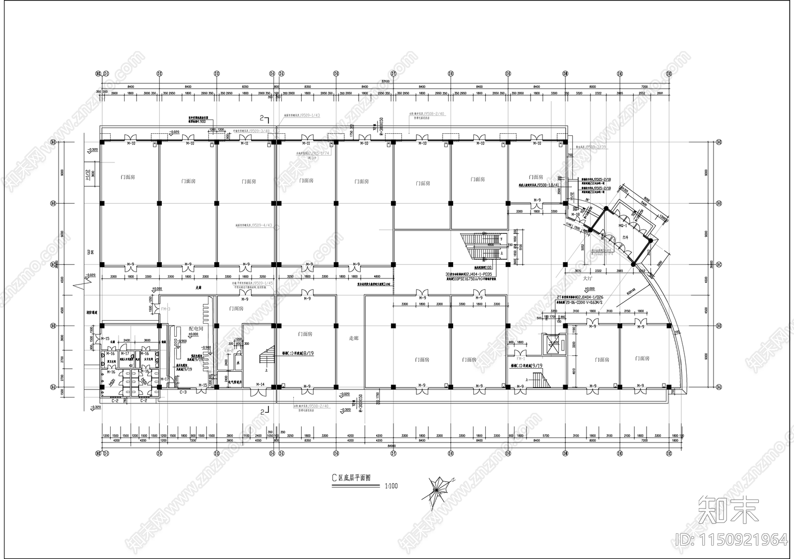 大型商场建筑cad施工图下载【ID:1150921964】