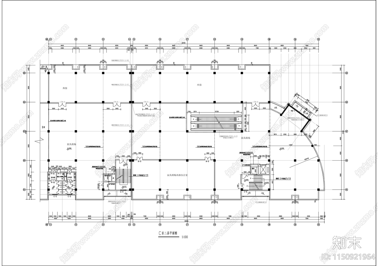 大型商场建筑cad施工图下载【ID:1150921964】