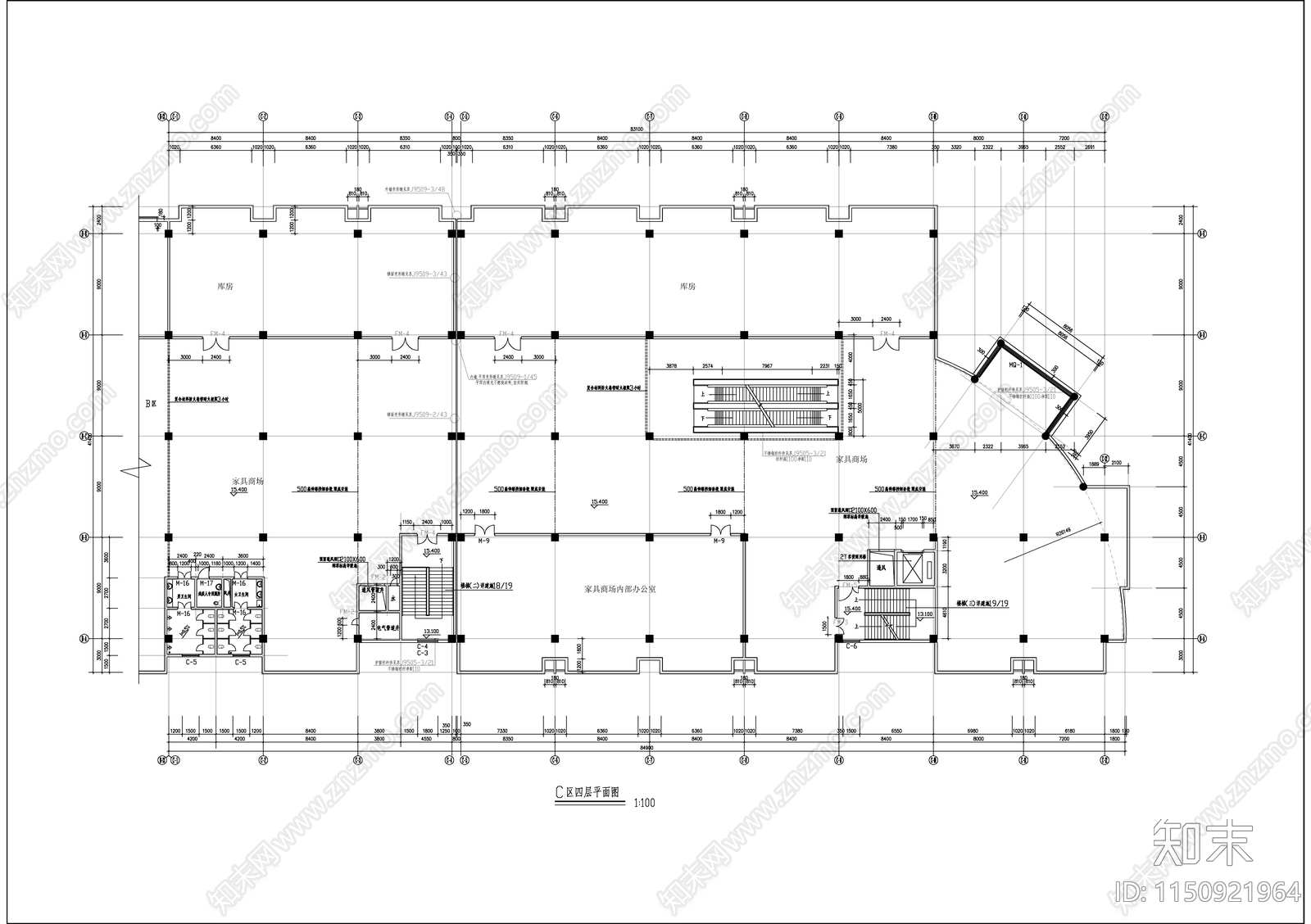 大型商场建筑cad施工图下载【ID:1150921964】